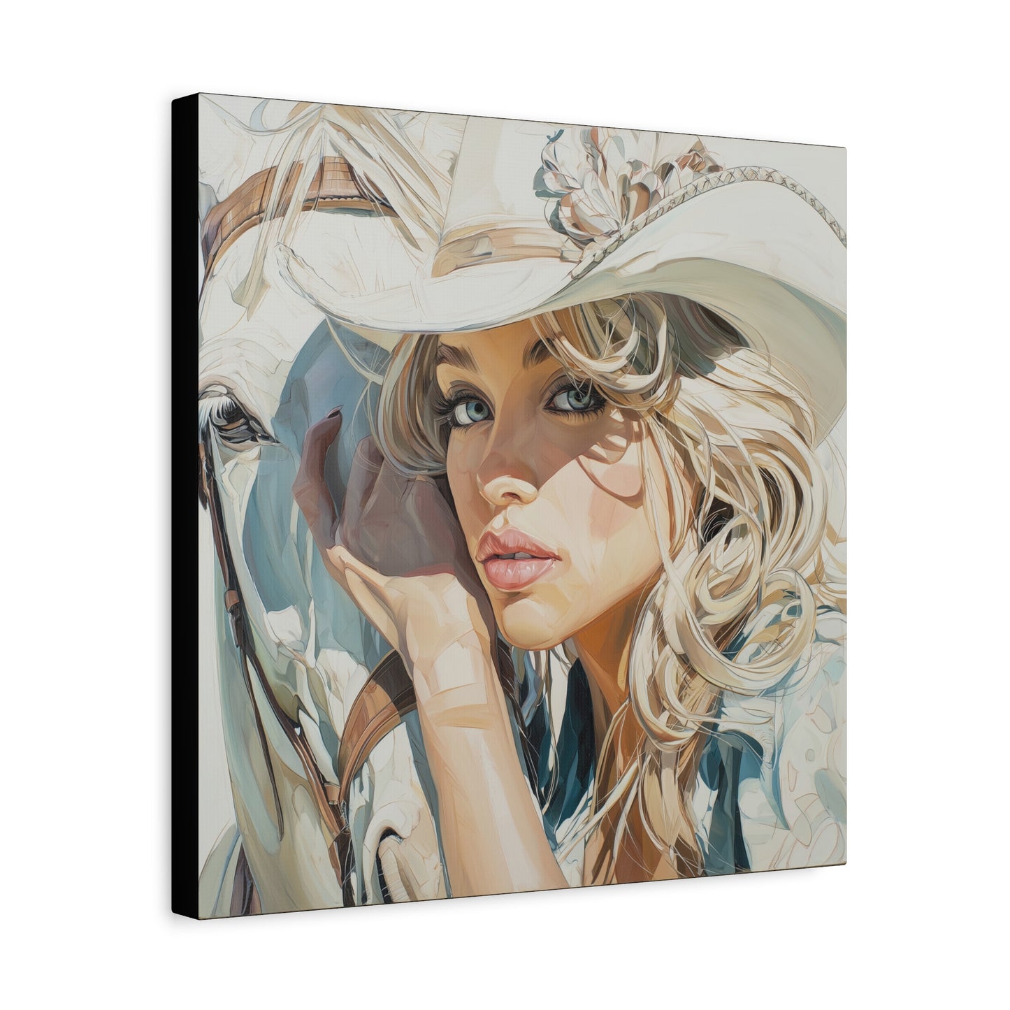Gallery Wrapped Canvas, Wranglers and Wreckage Art Canvas, Erotic Pinup Art Canvas – Josie