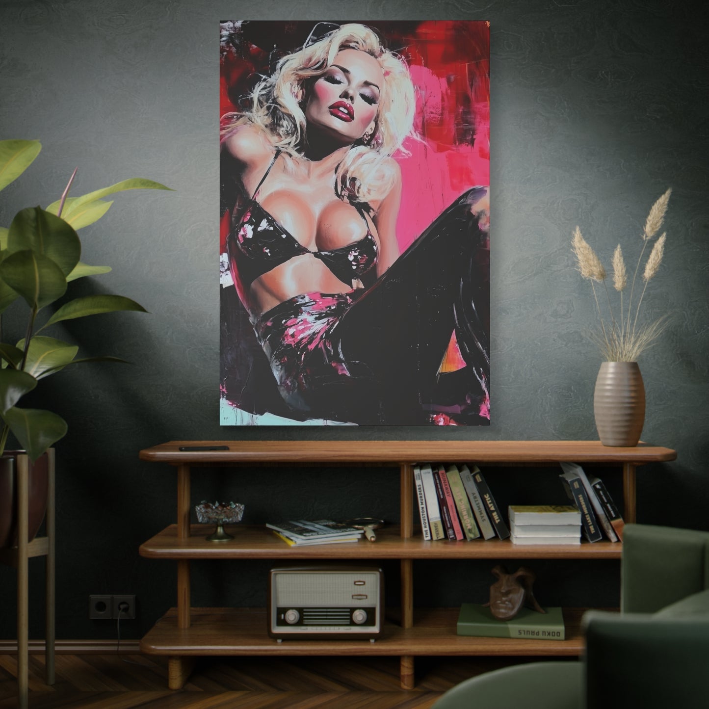 Gallery Wrapped Canvas, Guilt and Grit Adult Art Canvas, Erotic Pinup Art Canvas – Lila