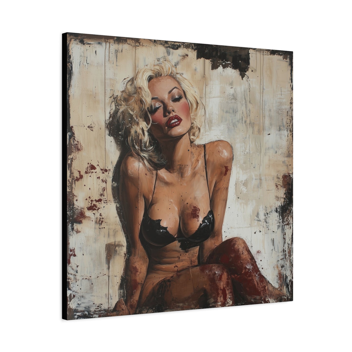 Gallery Wrapped Canvas, Guilt and Grit Adult Art Canvas, Erotic Pinup Art Canvas – Zadie