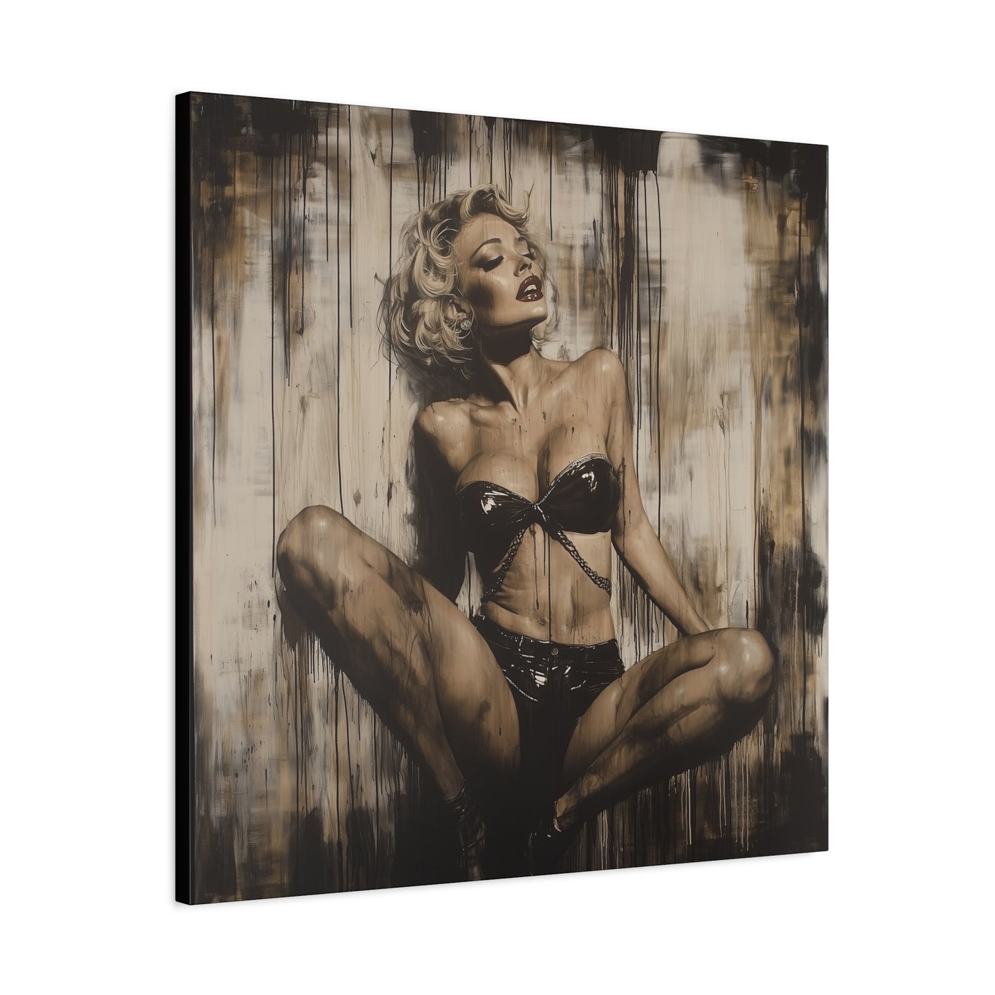 Gallery Wrapped Canvas, Guilt and Grit Adult Art Canvas, Erotic Pinup Art Canvas – Calista