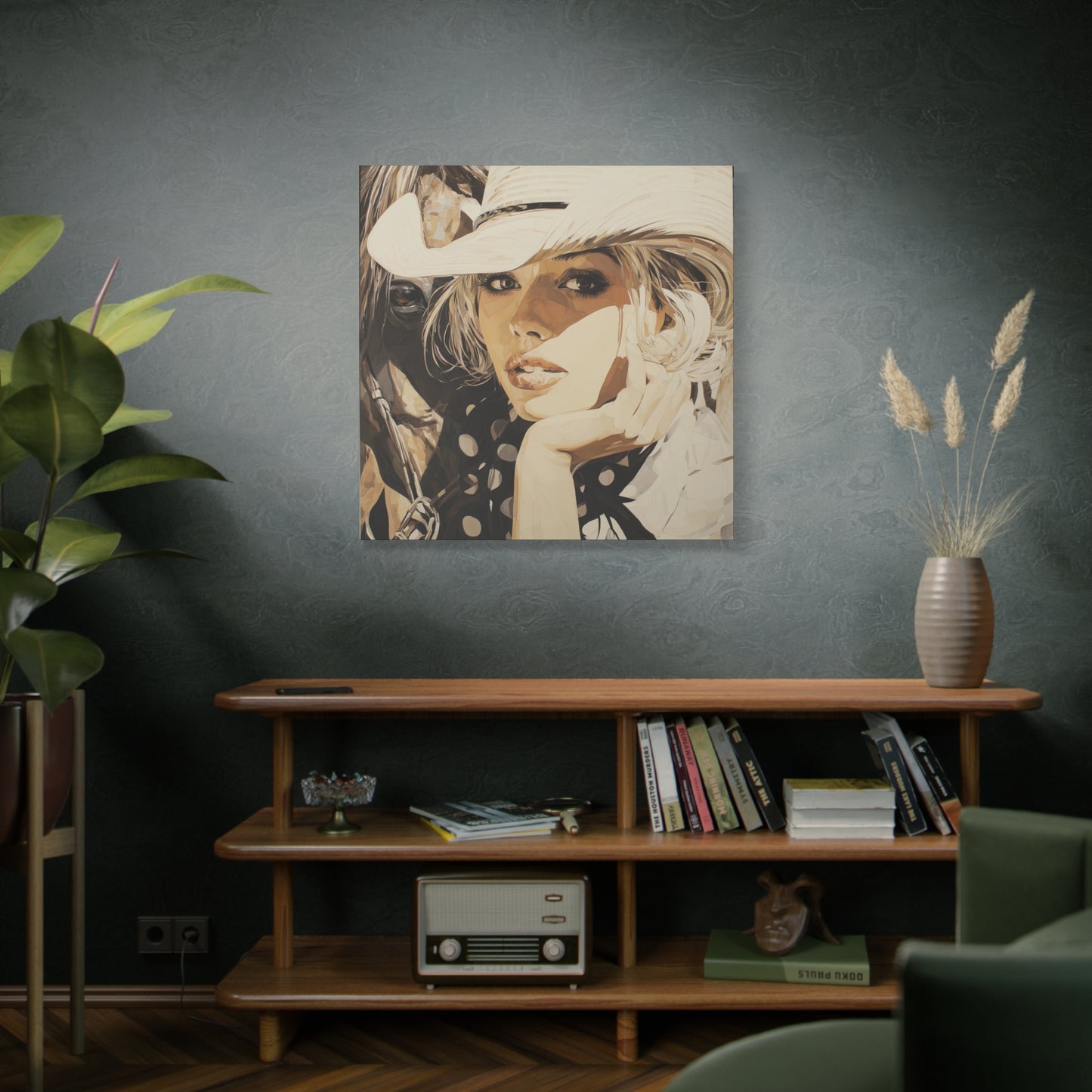 Gallery Wrapped Canvas, Wranglers and Wreckage Art Canvas, Erotic Pinup Art Canvas – Hattie