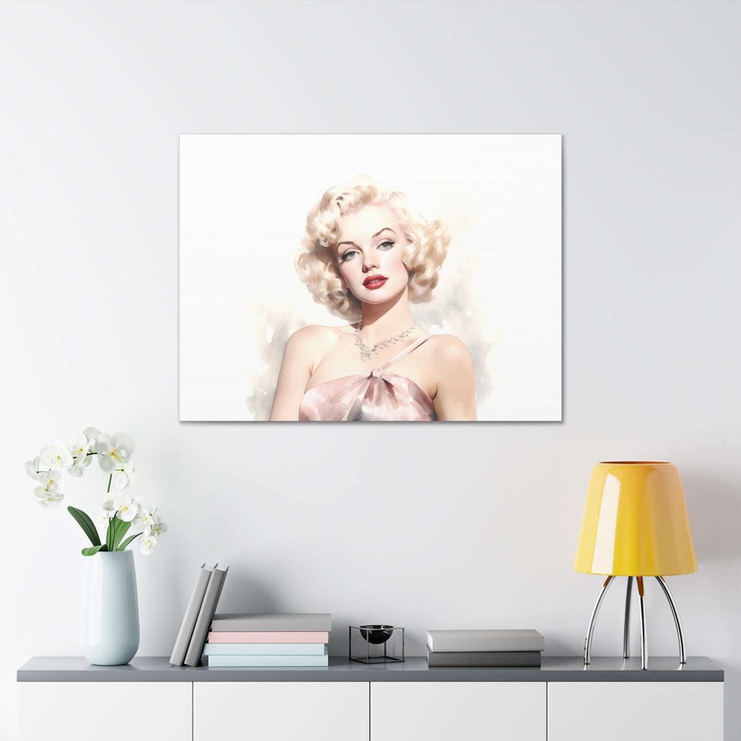 Canvas Wall Art, Gallery Wrapped Pop Art, Celebrity Wall Art – Marilyn Monroe - Pink
