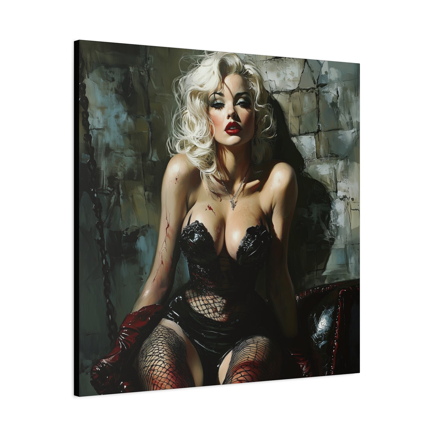 Gallery Wrapped Canvas, Guilt and Grit Adult Art Canvas, Erotic Pinup Art Canvas – Isla