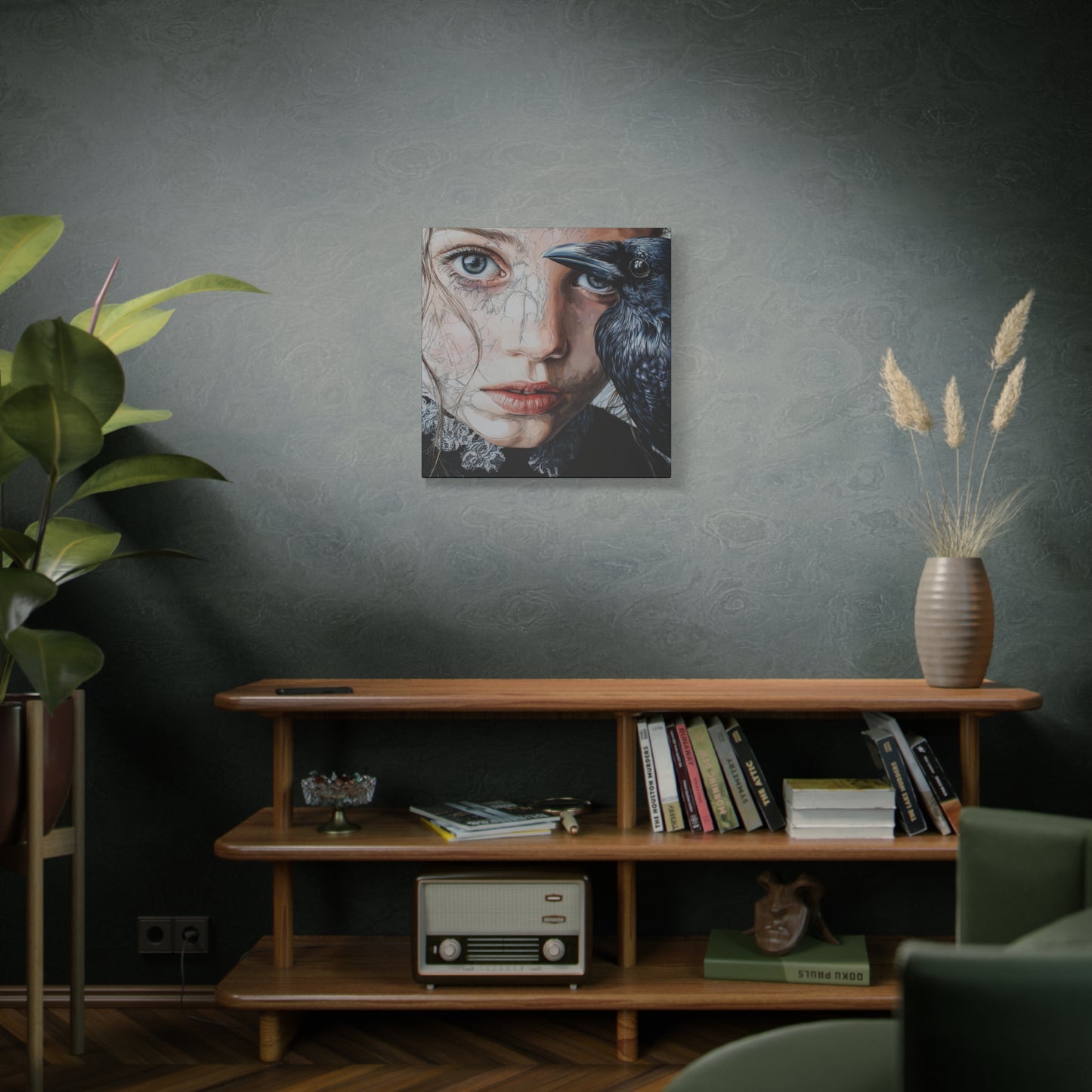 Gallery Wrapped Canvas, Myth and Bones Gothic Art Canvas, Dark Muse Canvas - Clio