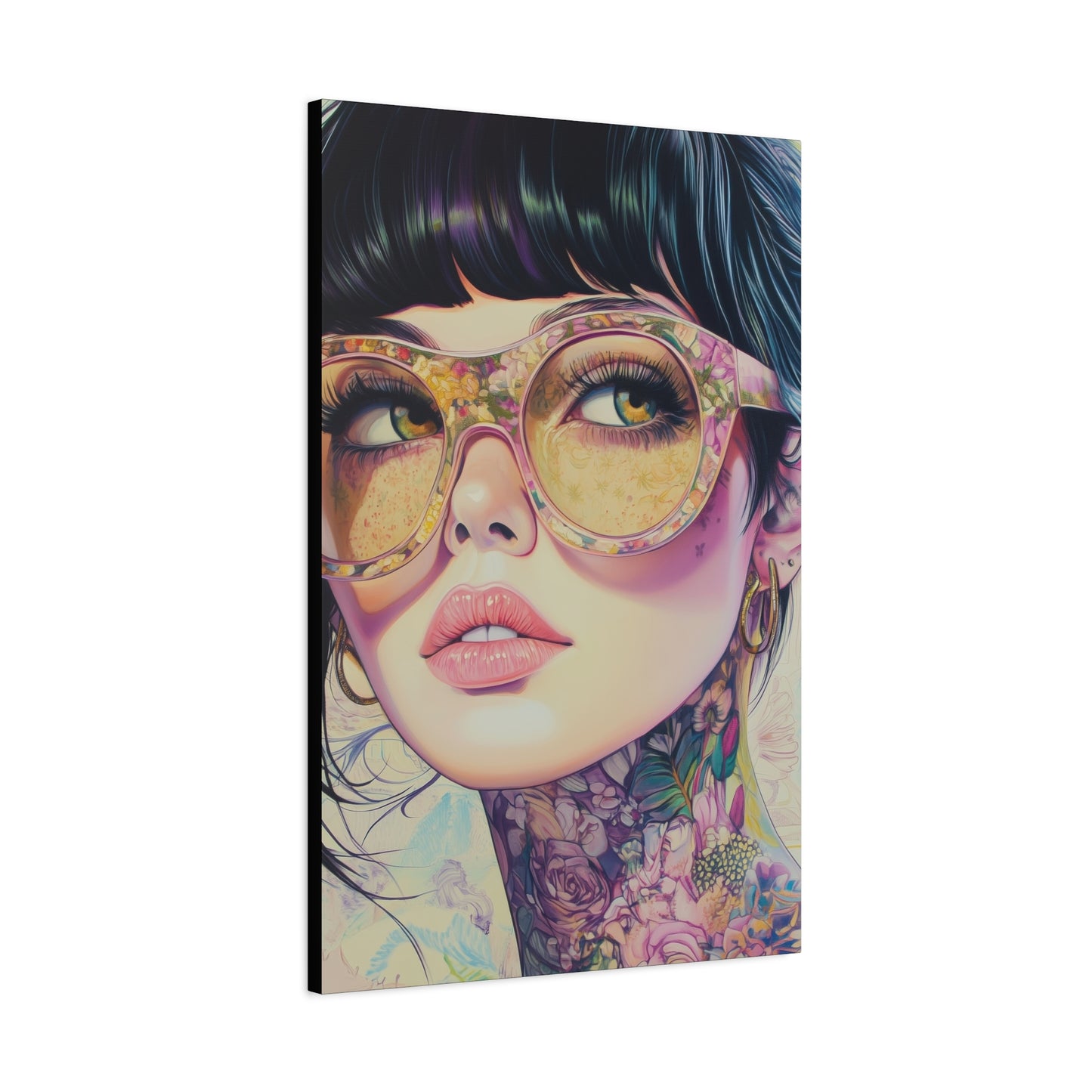 Canvas Gallery Wrap, Ladies in Lenses Wall Art, Abstract Femme Girl Art - Lucy