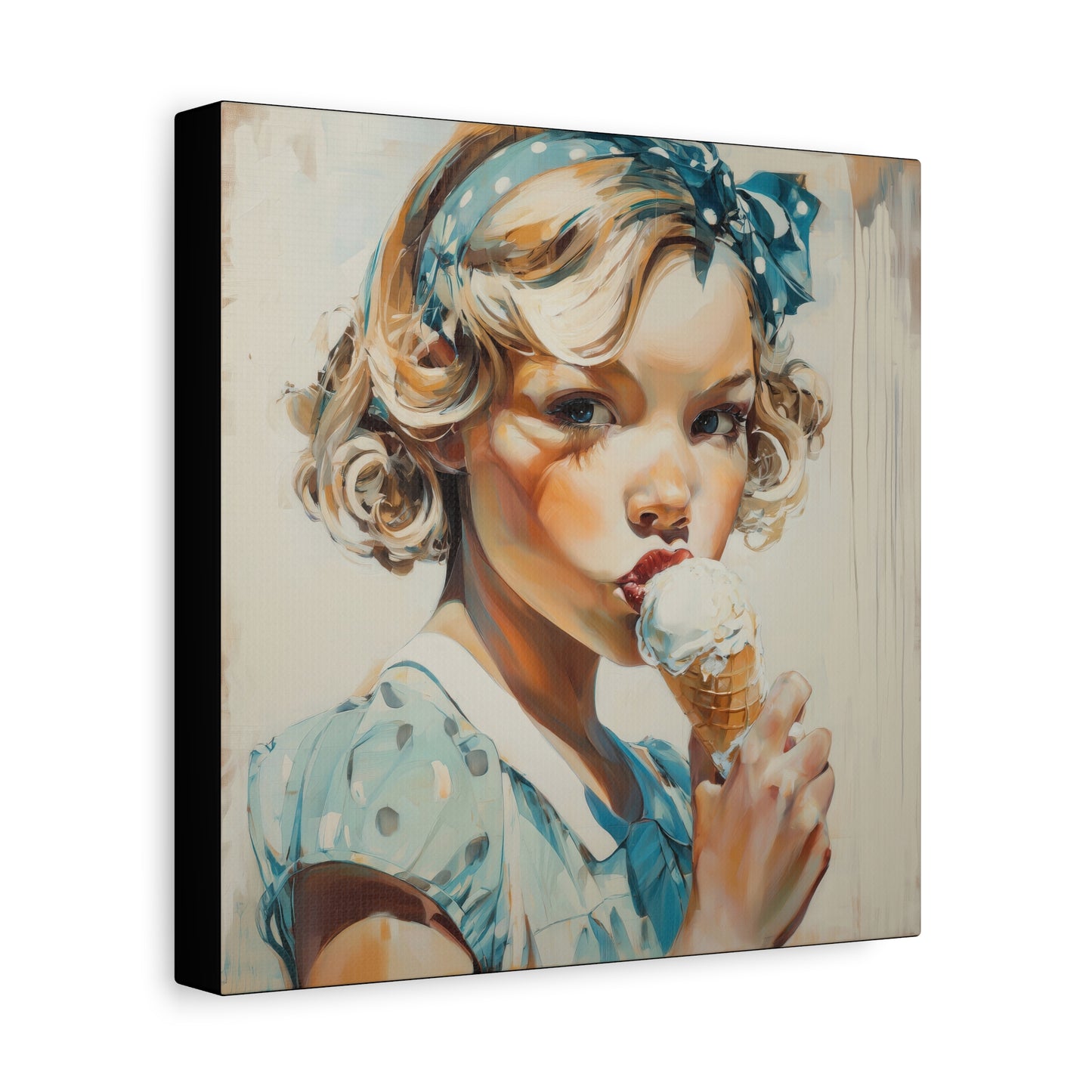Gallery Wrapped Canvas, Sweet Summer Nostalgia, Sugar and Spice Art Canvas, Ice Cream Dreams Art – Nellie
