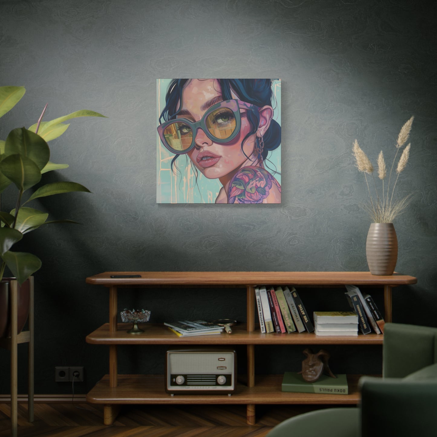Canvas Gallery Wrap, Ladies in Lenses Wall Art, Abstract Femme Girl Art - Meg