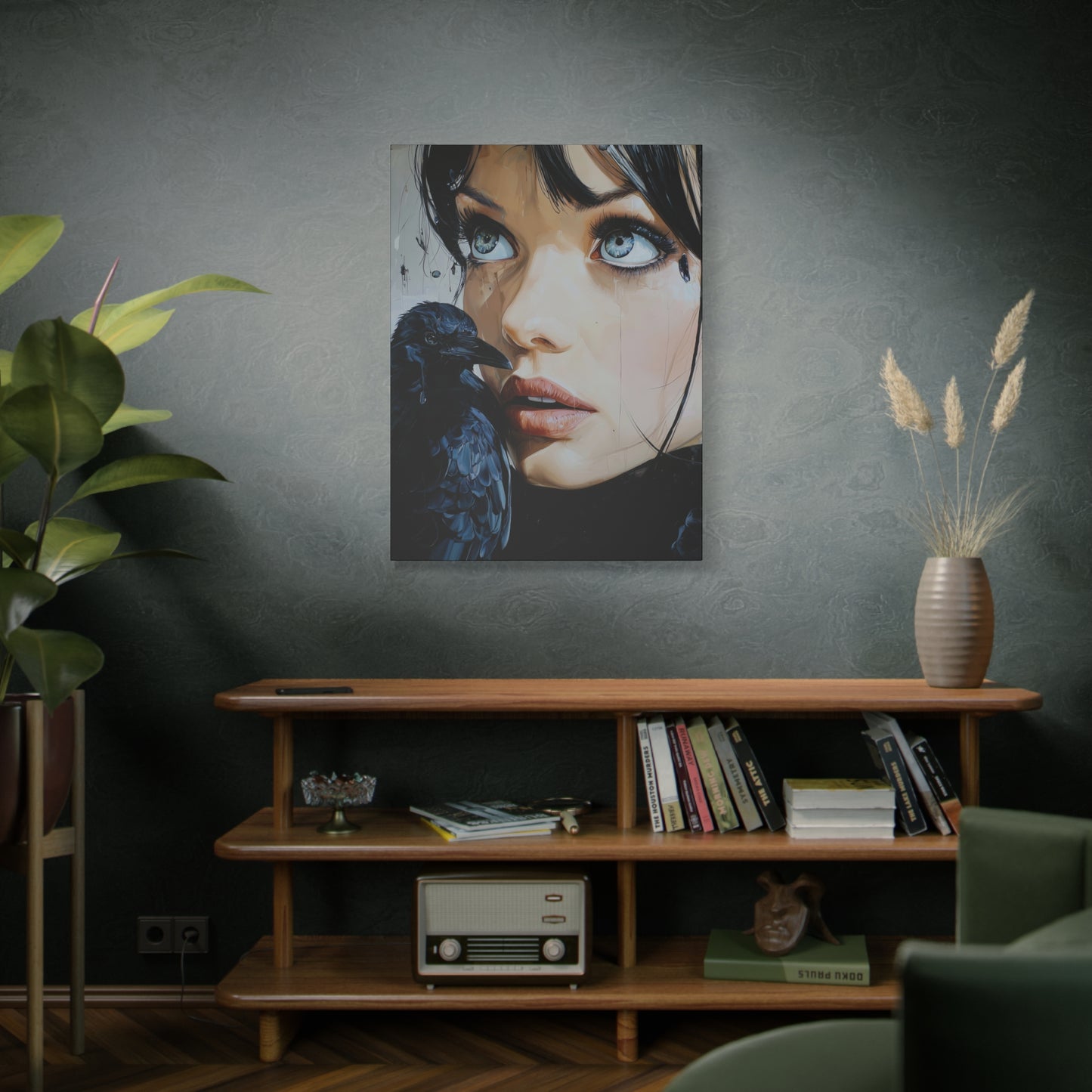 Gallery Wrapped Canvas, Myth and Bones Gothic Art Canvas, Dark Muse Canvas - Azula