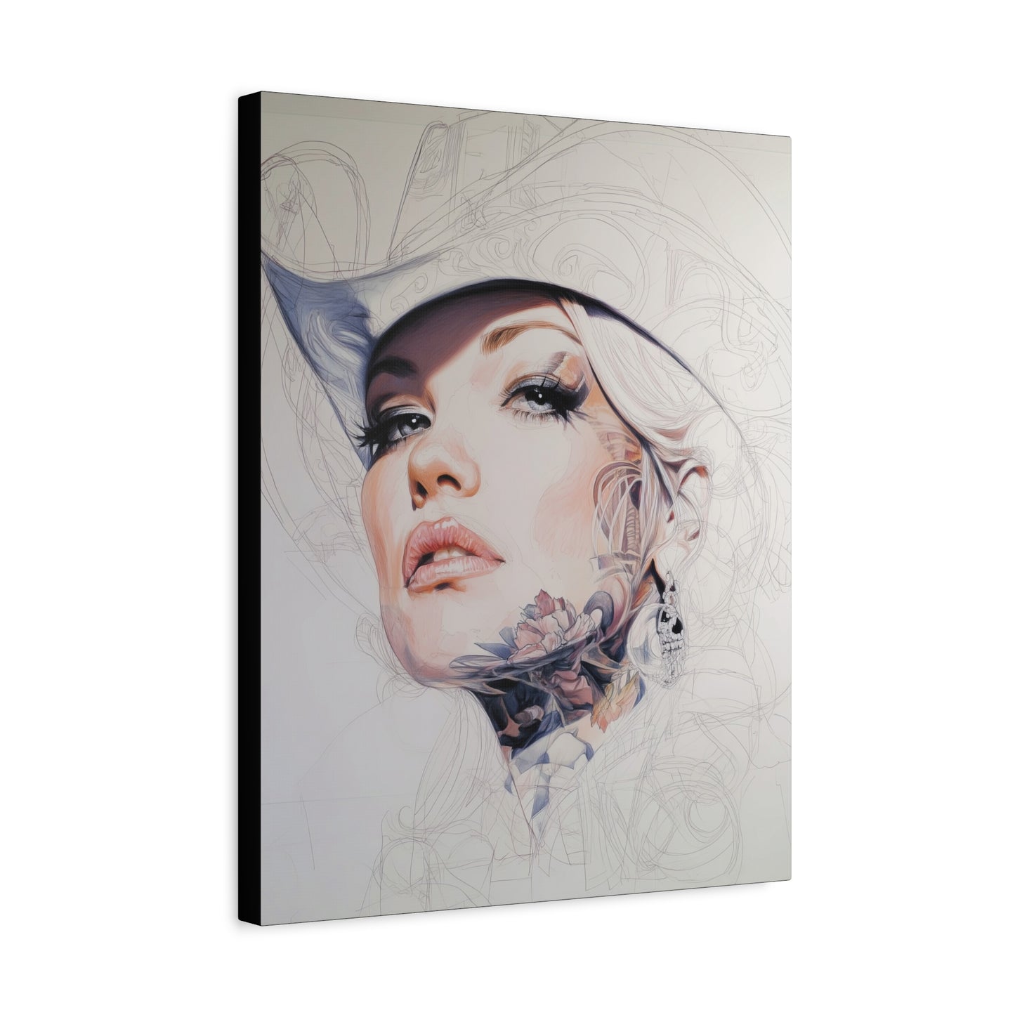 Gallery Wrapped Canvas, Wranglers and Wreckage Art Canvas, Erotic Pinup Art Canvas – Roxy