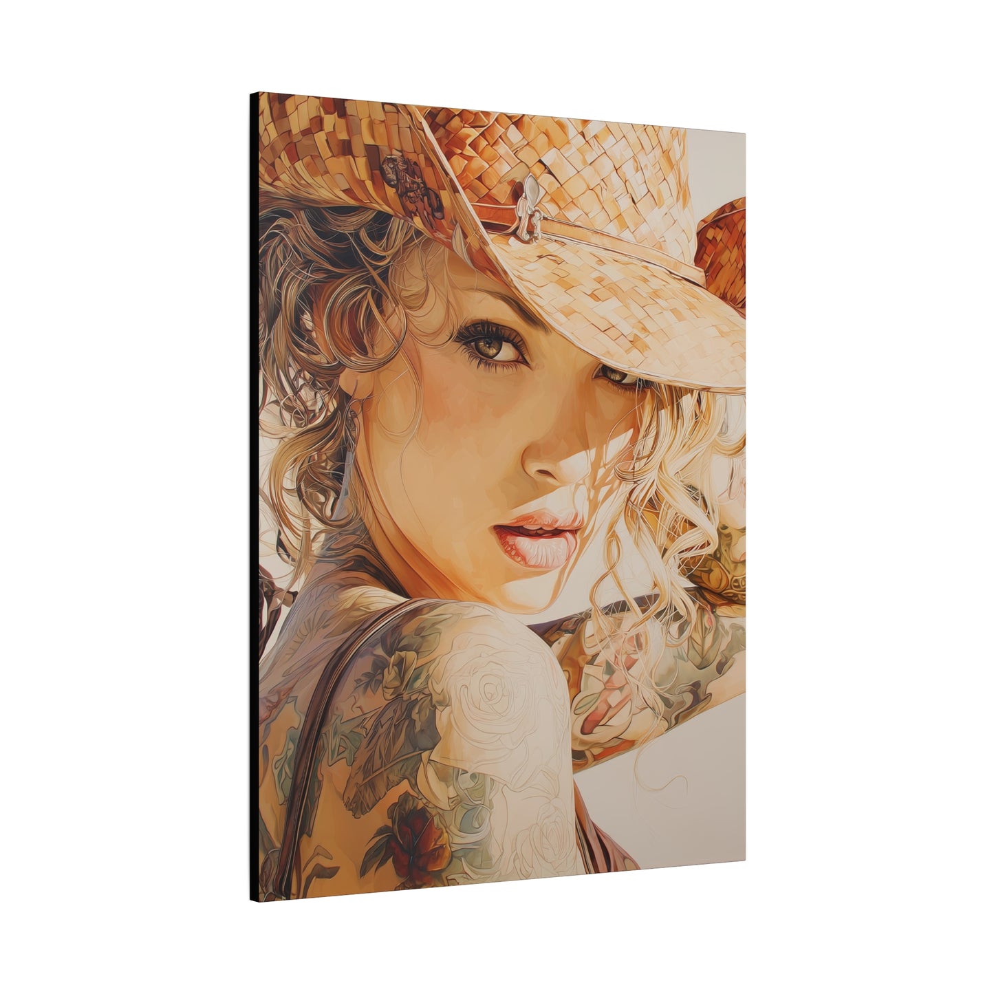 Gallery Wrapped Canvas, Wranglers and Wreckage Art Canvas, Erotic Pinup Art Canvas – Sadie