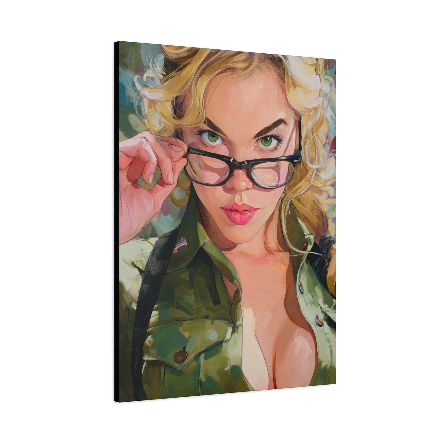 Gallery Wrapped Canvas, Liberty and Lace Art Canvas, Erotic Pinup Art Canvas – Barb