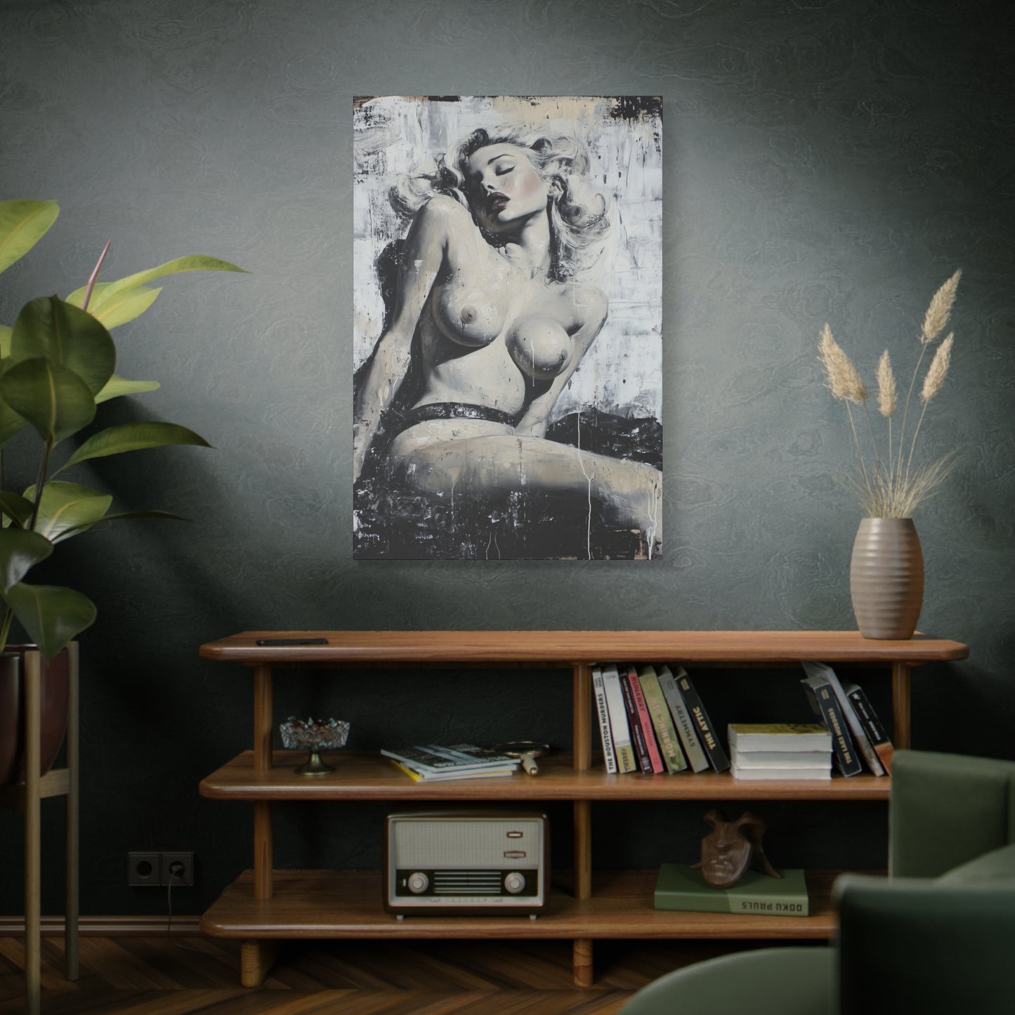 Gallery Wrapped Canvas, Guilt and Grit Adult Art Canvas, Erotic Pinup Art Canvas – Livia
