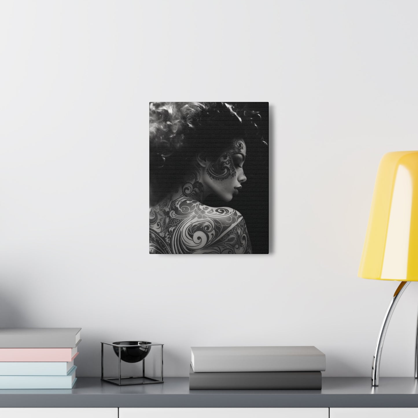 Canvas Gallery Wrap - Black and White Photography - Tattooed and Smoking Again