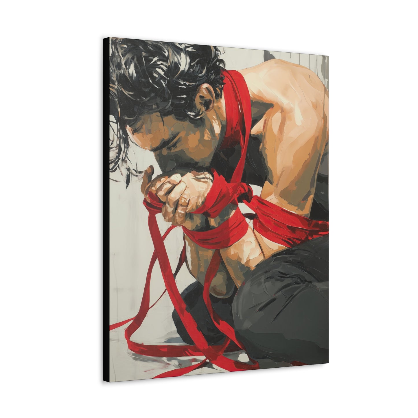 Gallery Wrapped Canvas, Ropes and Reverence Art Canvas, Erotic Shibari Art Canvas – Theo