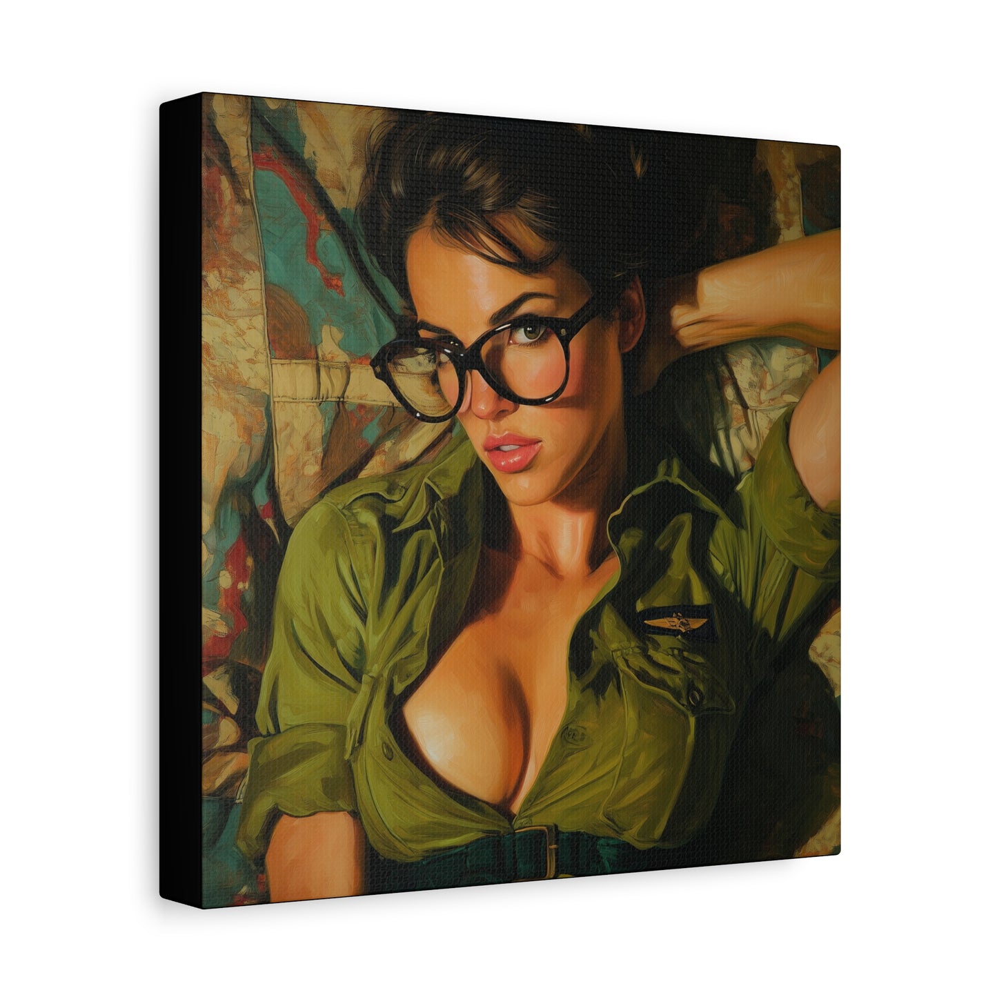 Gallery Wrapped Canvas, Liberty and Lace Art Canvas, Erotic Pinup Art Canvas – Darla