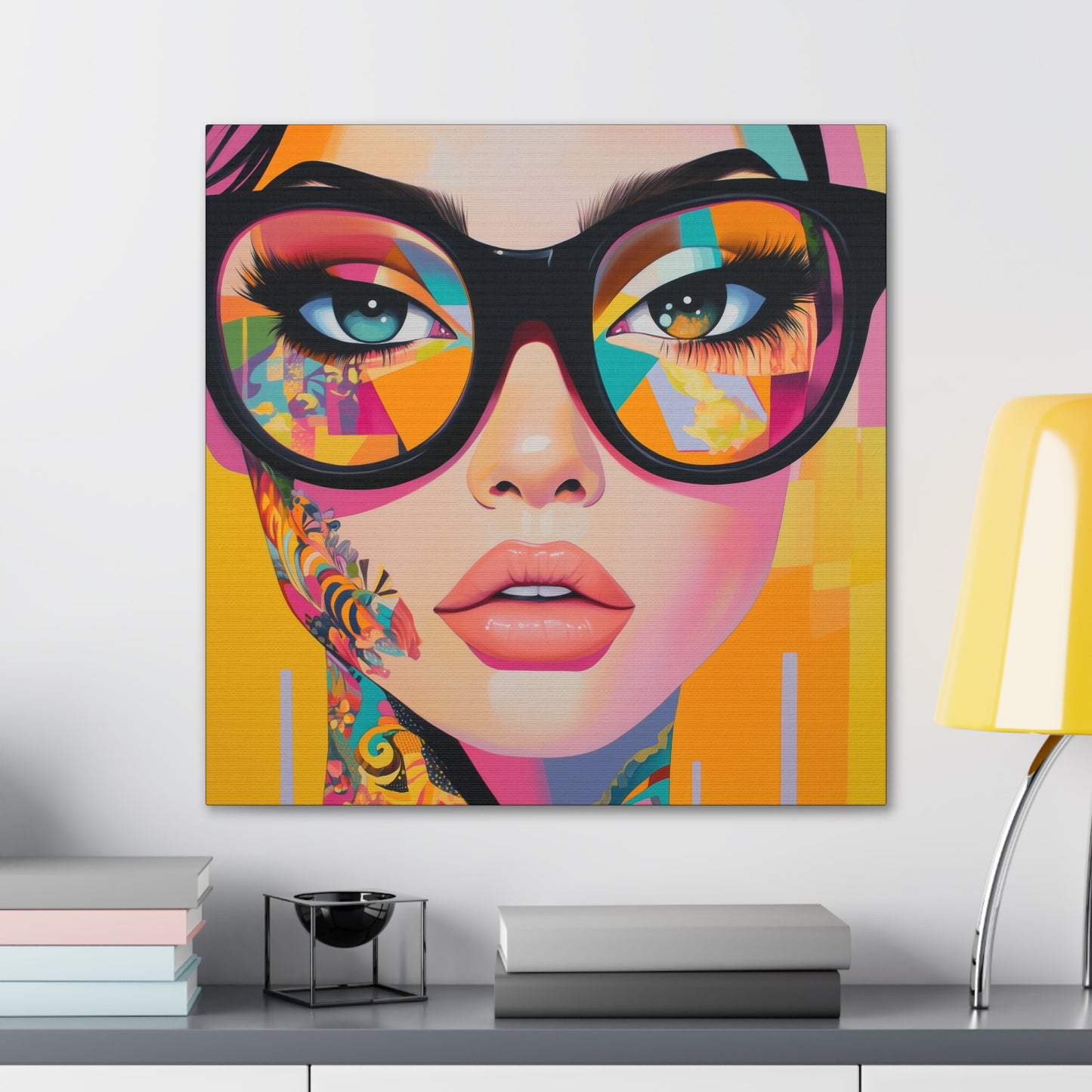 Canvas Gallery Wrap, Ladies in Lenses Wall Art, Abstract Femme Girl Art - Sabrina