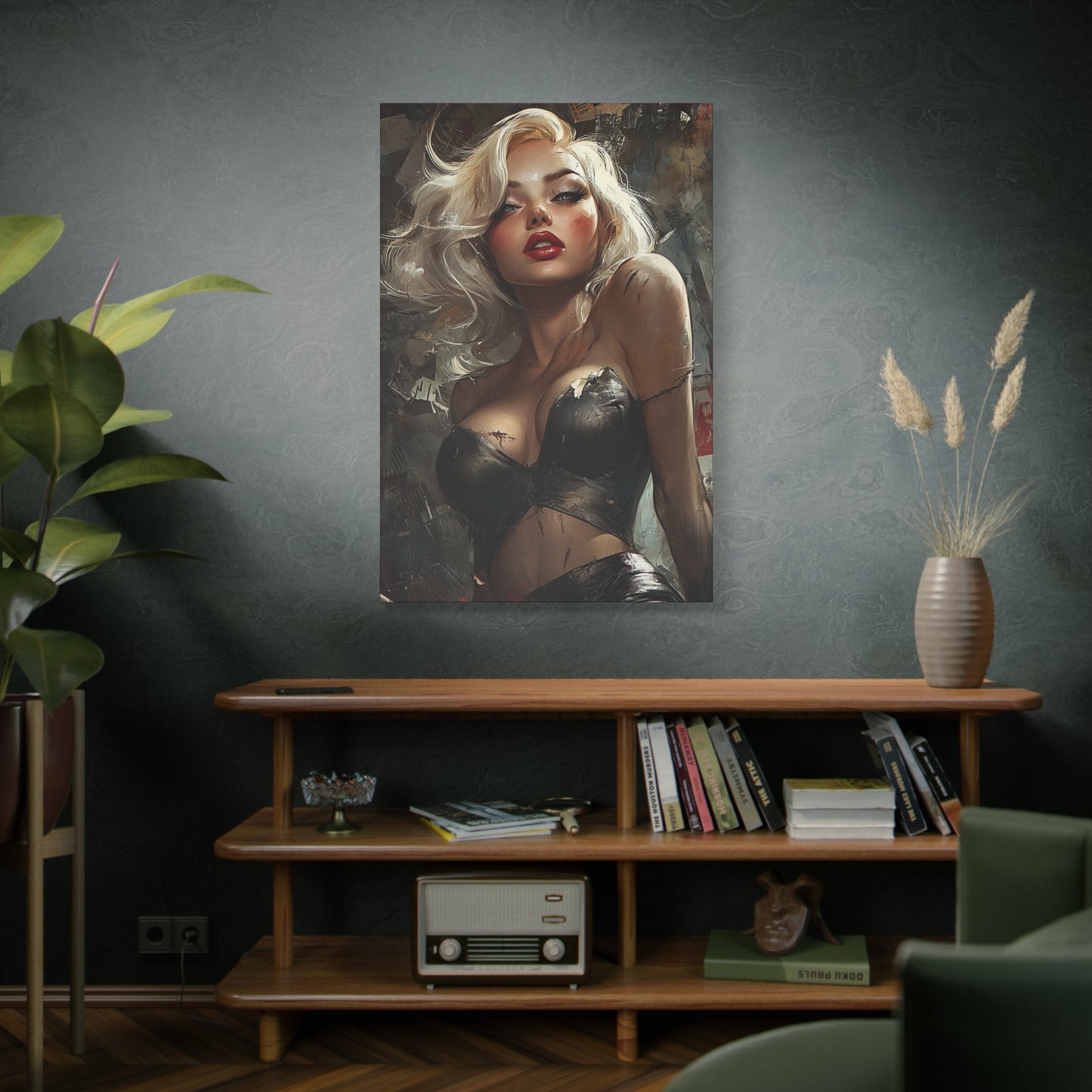 Gallery Wrapped Canvas, Guilt and Grit Adult Art Canvas, Erotic Pinup Art Canvas – Noelle