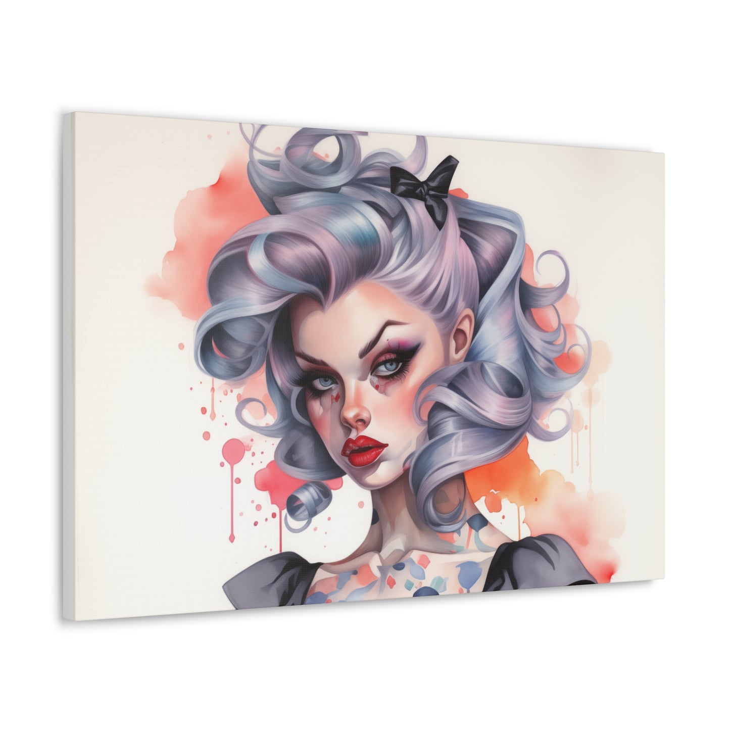 Gallery Wrapped Canvas, Edgy Tattooed Beauty, Urban Pop Art Canvas – Noelle