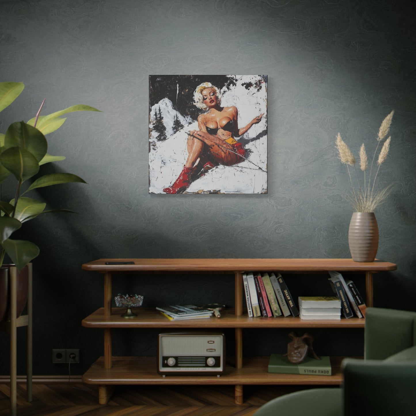 Gallery Wrapped Canvas, Guilt and Grit Adult Art Canvas, Erotic Pinup Art Canvas – Scarlett
