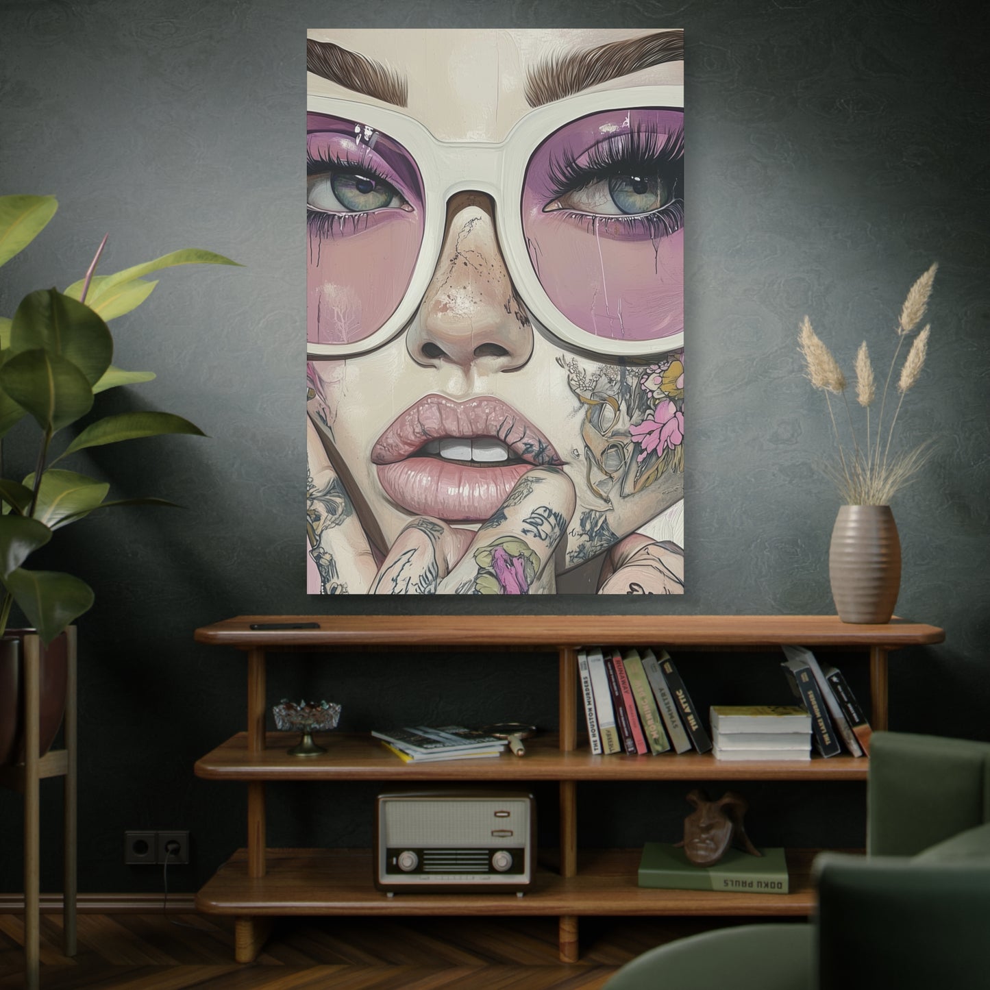 Canvas Gallery Wrap, Ladies in Lenses Wall Art, Abstract Femme Girl Art - Heather