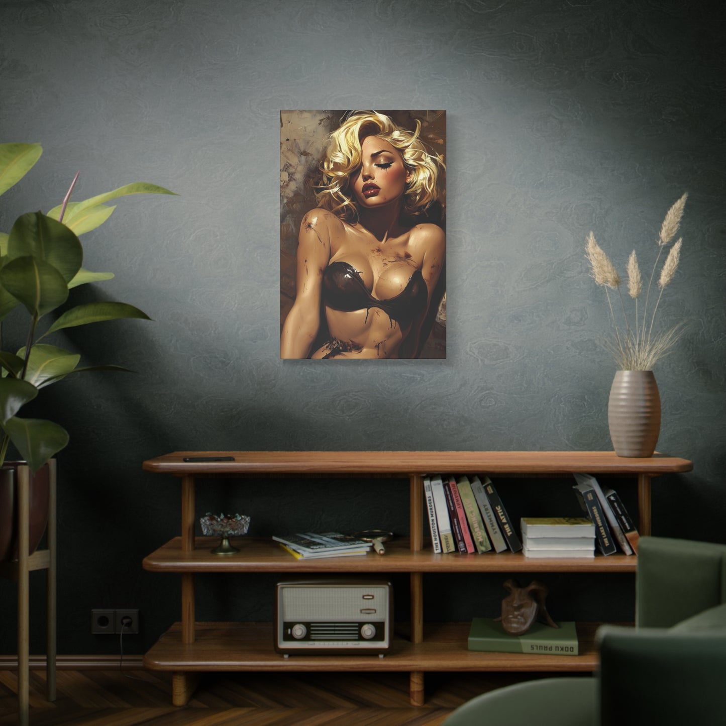 Gallery Wrapped Canvas, Guilt and Grit Adult Art Canvas, Erotic Pinup Art Canvas – Mira