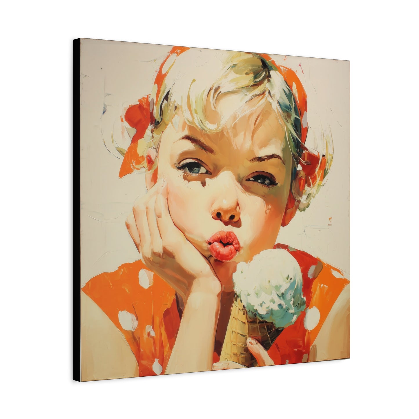 Gallery Wrapped Canvas, Sweet Summer Nostalgia, Sugar and Spice Art Canvas, Ice Cream Dreams Art – June