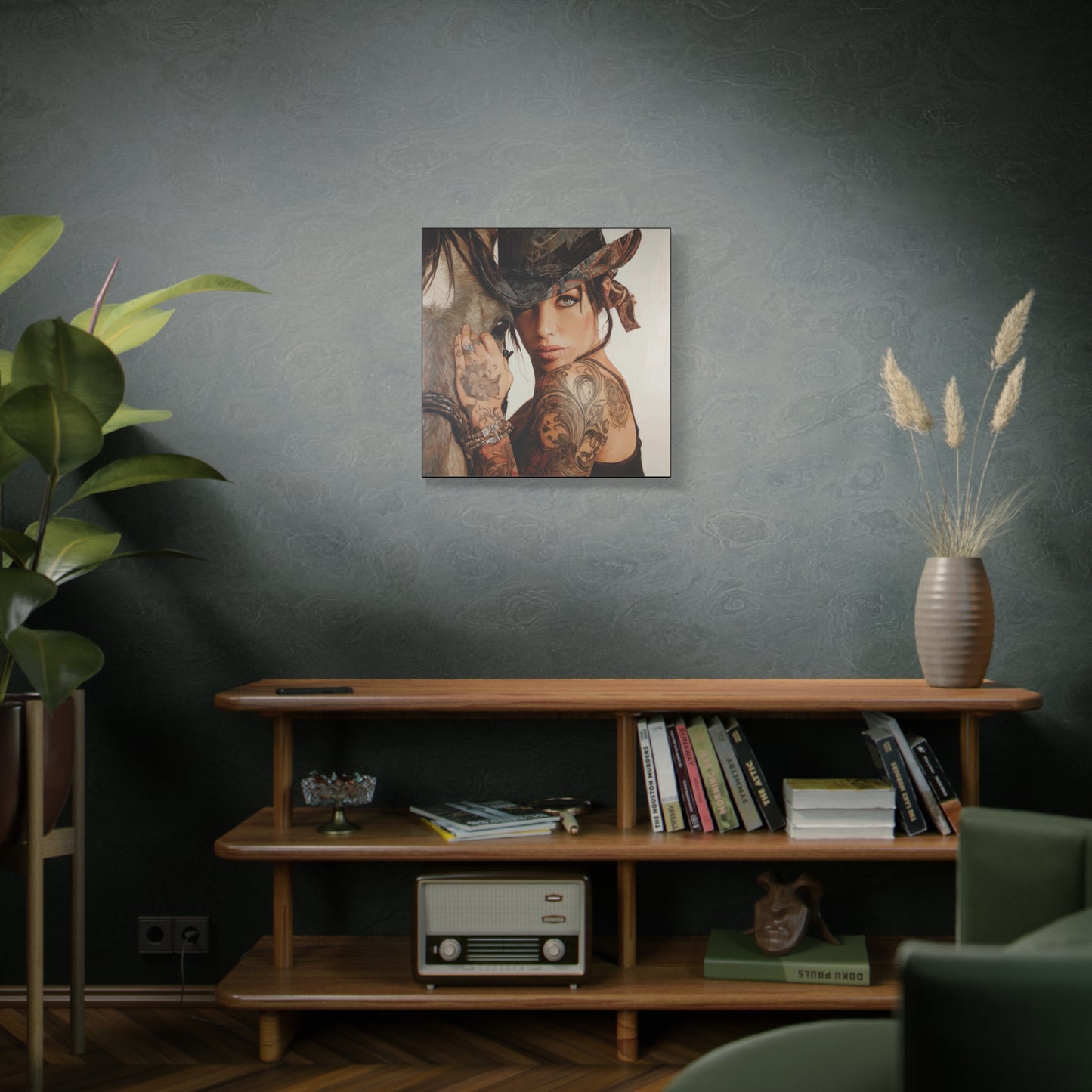Gallery Wrapped Canvas, Wranglers and Wreckage Art Canvas, Erotic Pinup Art Canvas – Georgia