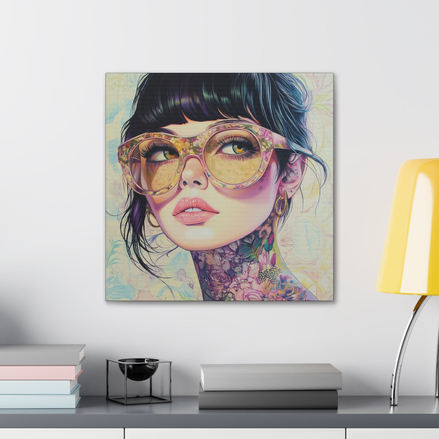 Canvas Gallery Wrap, Ladies in Lenses Wall Art, Abstract Femme Girl Art - Lucy
