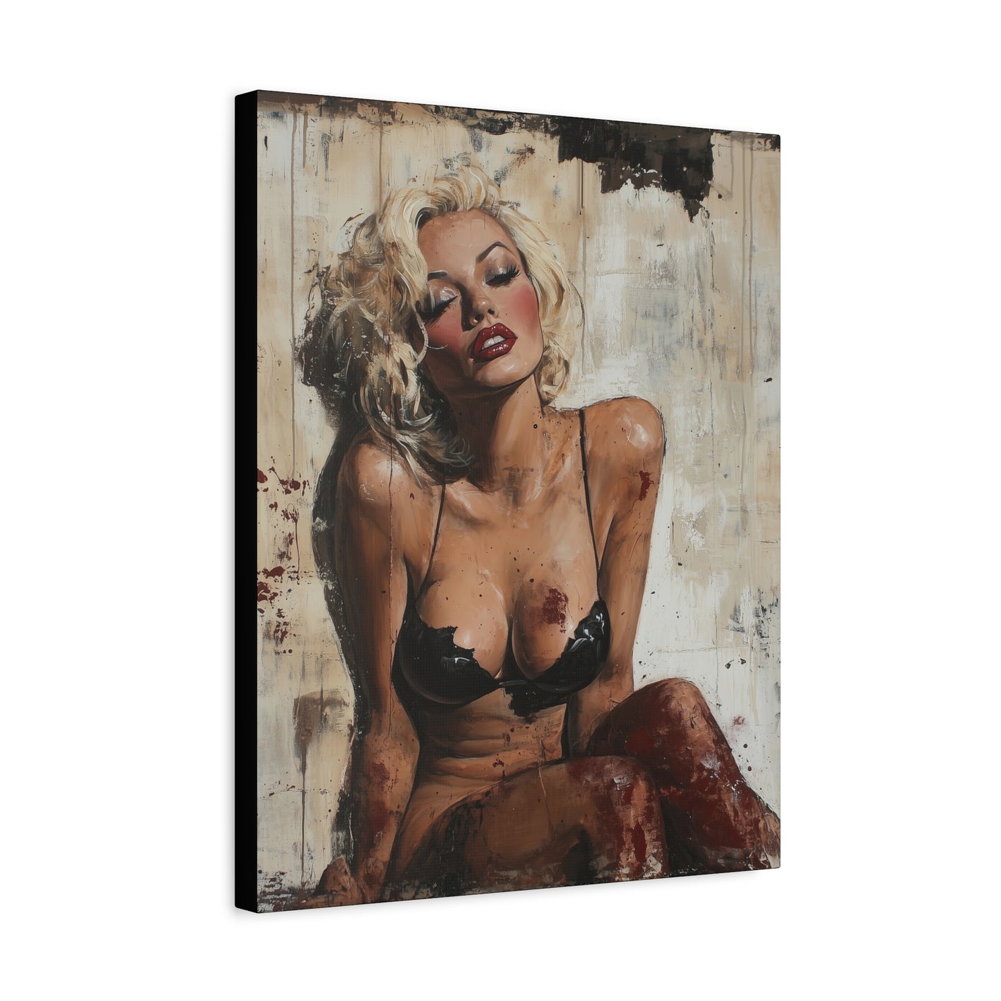 Gallery Wrapped Canvas, Guilt and Grit Adult Art Canvas, Erotic Pinup Art Canvas – Zadie