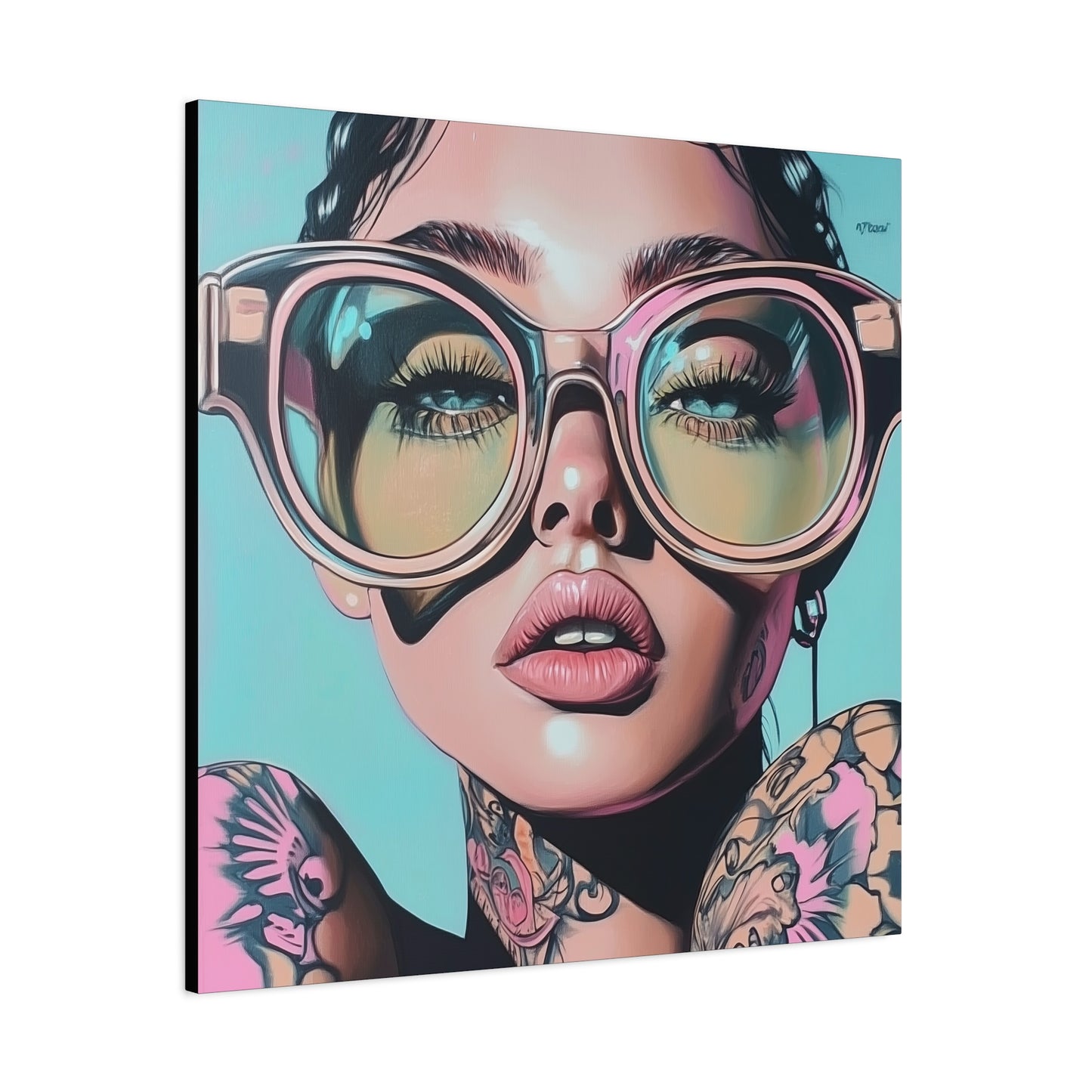 Canvas Gallery Wrap, Ladies in Lenses Wall Art, Abstract Femme Girl Art - Kiki