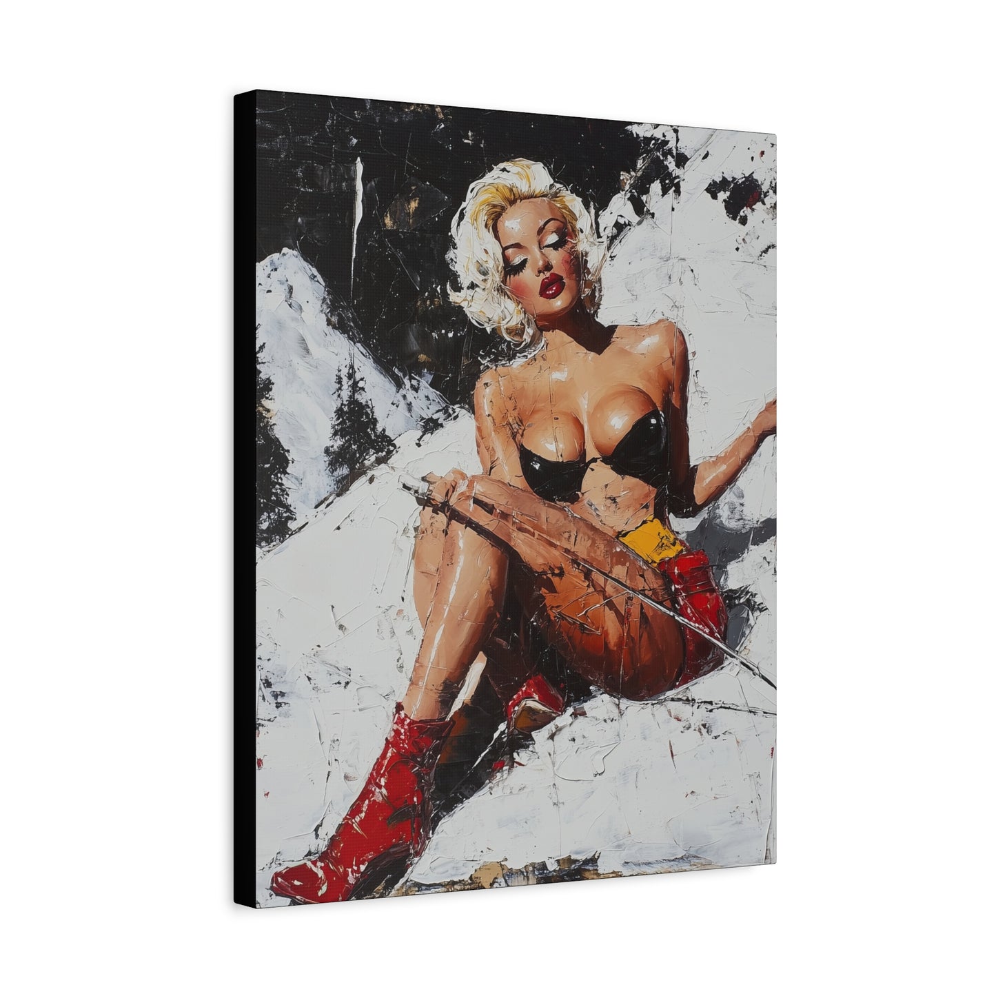 Gallery Wrapped Canvas, Guilt and Grit Adult Art Canvas, Erotic Pinup Art Canvas – Scarlett