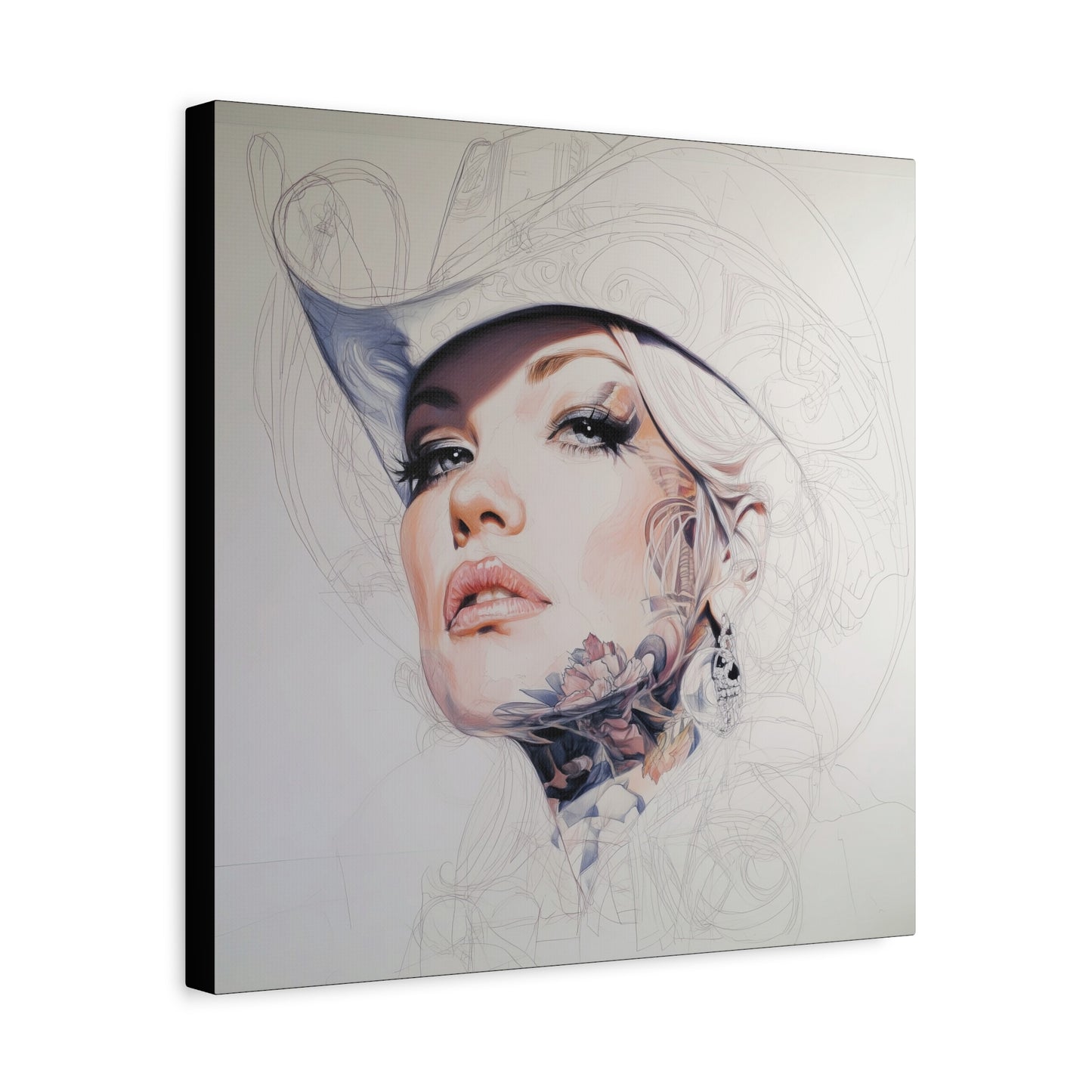 Gallery Wrapped Canvas, Wranglers and Wreckage Art Canvas, Erotic Pinup Art Canvas – Roxy