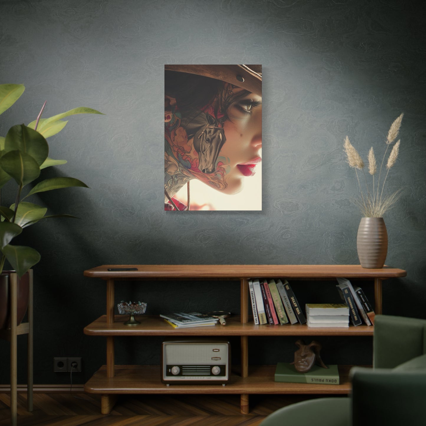 Gallery Wrapped Canvas, Wranglers and Wreckage Art Canvas, Erotic Pinup Art Canvas – Juniper