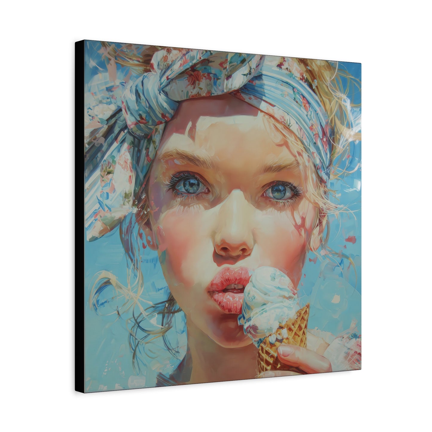 Gallery Wrapped Canvas, Sweet Summer Nostalgia, Sugar and Spice Art Canvas, Ice Cream Dreams Art – Honey