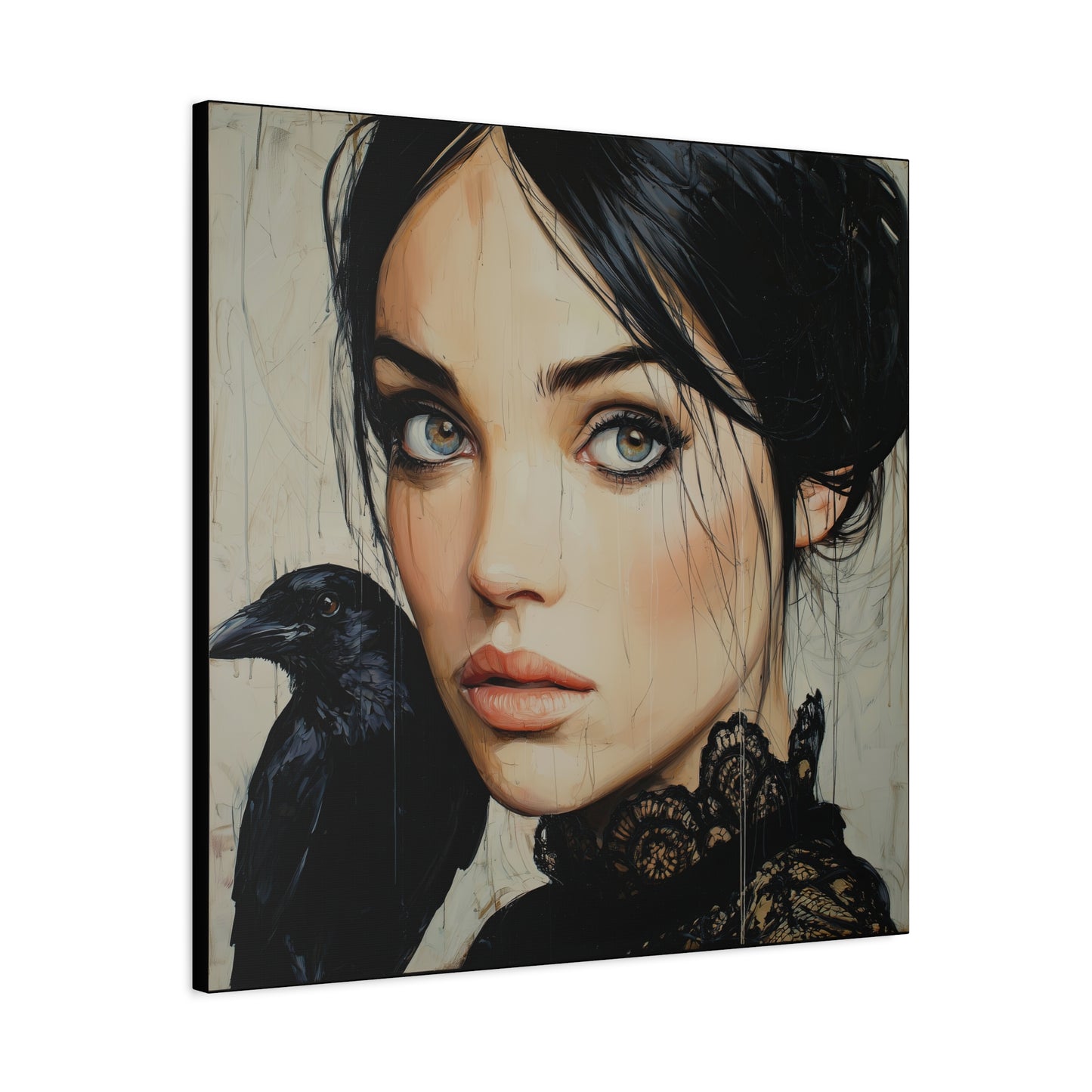 Gallery Wrapped Canvas, Myth and Bones Gothic Art Canvas, Dark Muse Canvas - Blythe