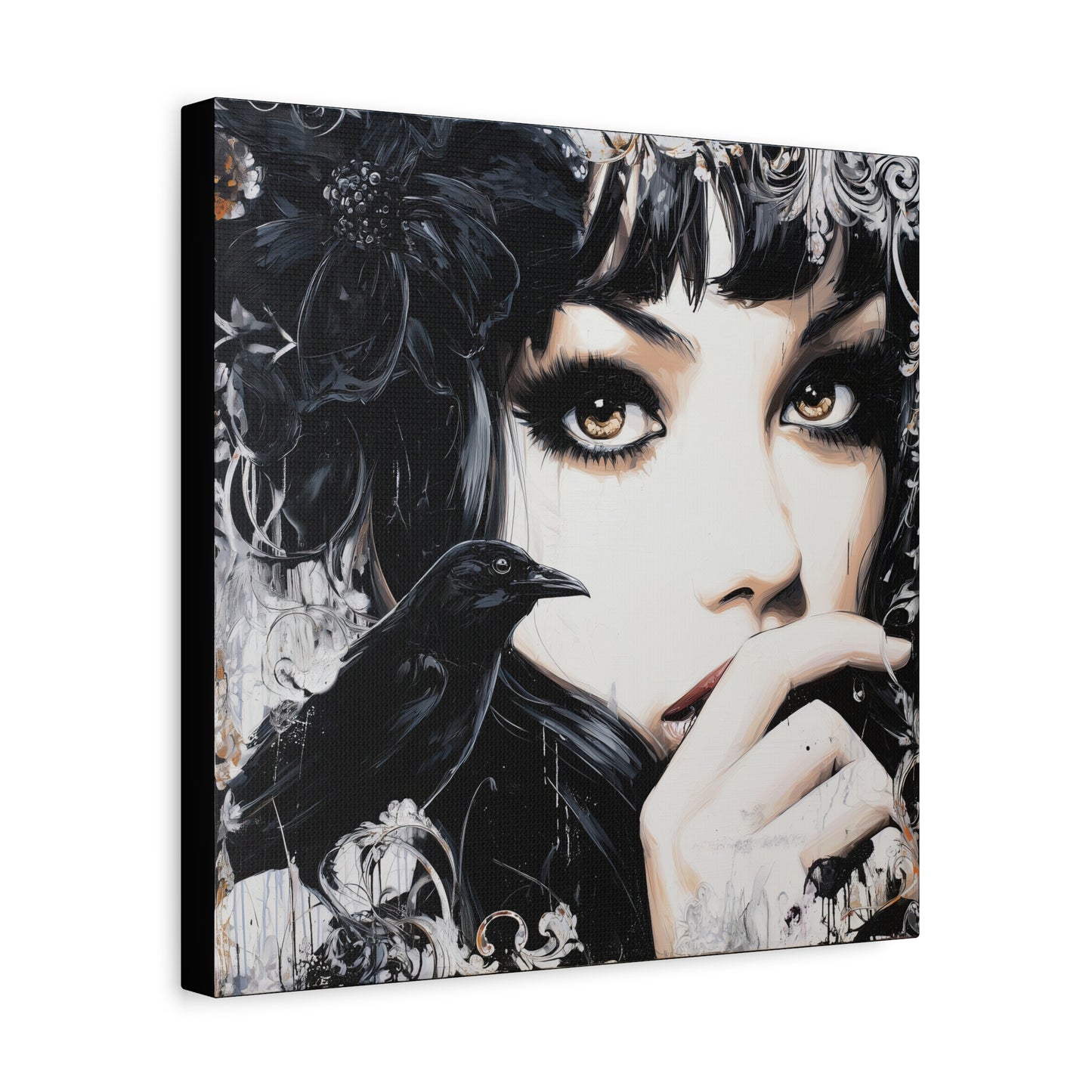 Gallery Wrapped Canvas, Myth and Bones Gothic Art Canvas, Dark Muse Canvas - Sable
