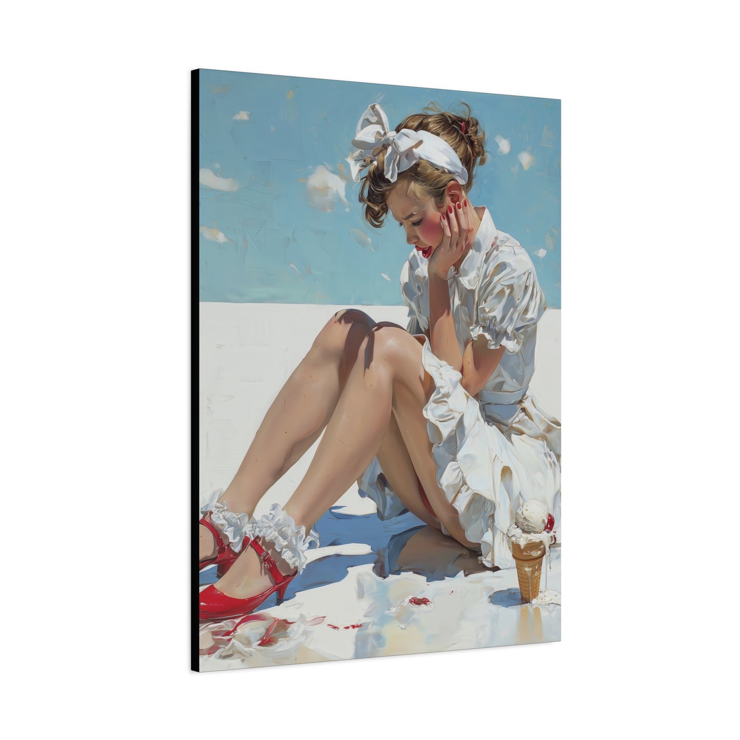 Gallery Wrapped Canvas, Sweet Summer Nostalgia, Sugar and Spice Art Canvas, Ice Cream Dreams Art – Polly