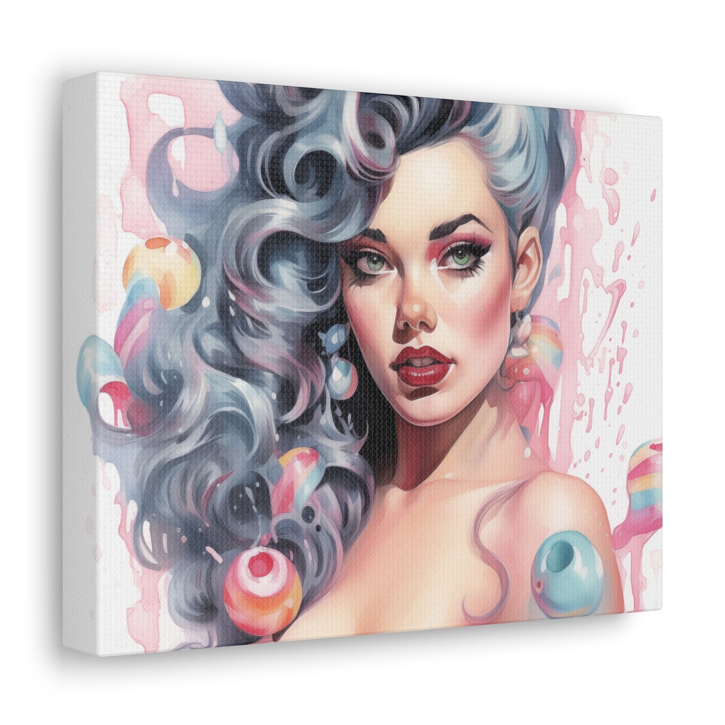 Canvas Wall Art, Gallery Wrapped Pop Art, Femme Doll Wall Art – Lux