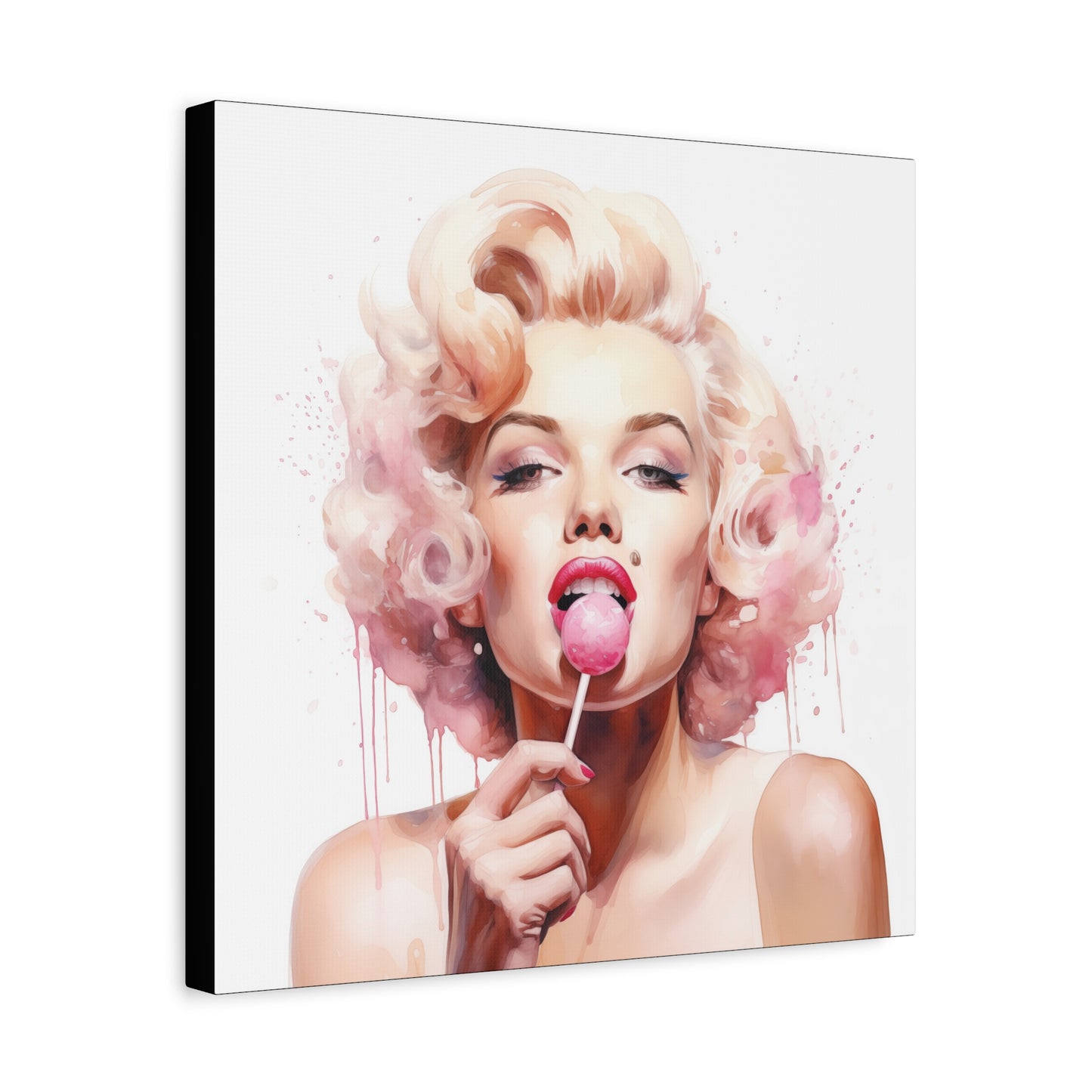 Canvas Wall Art, Gallery Wrapped Pop Art, Celebrity Wall Art – Marilyn Monroe - Lollipop