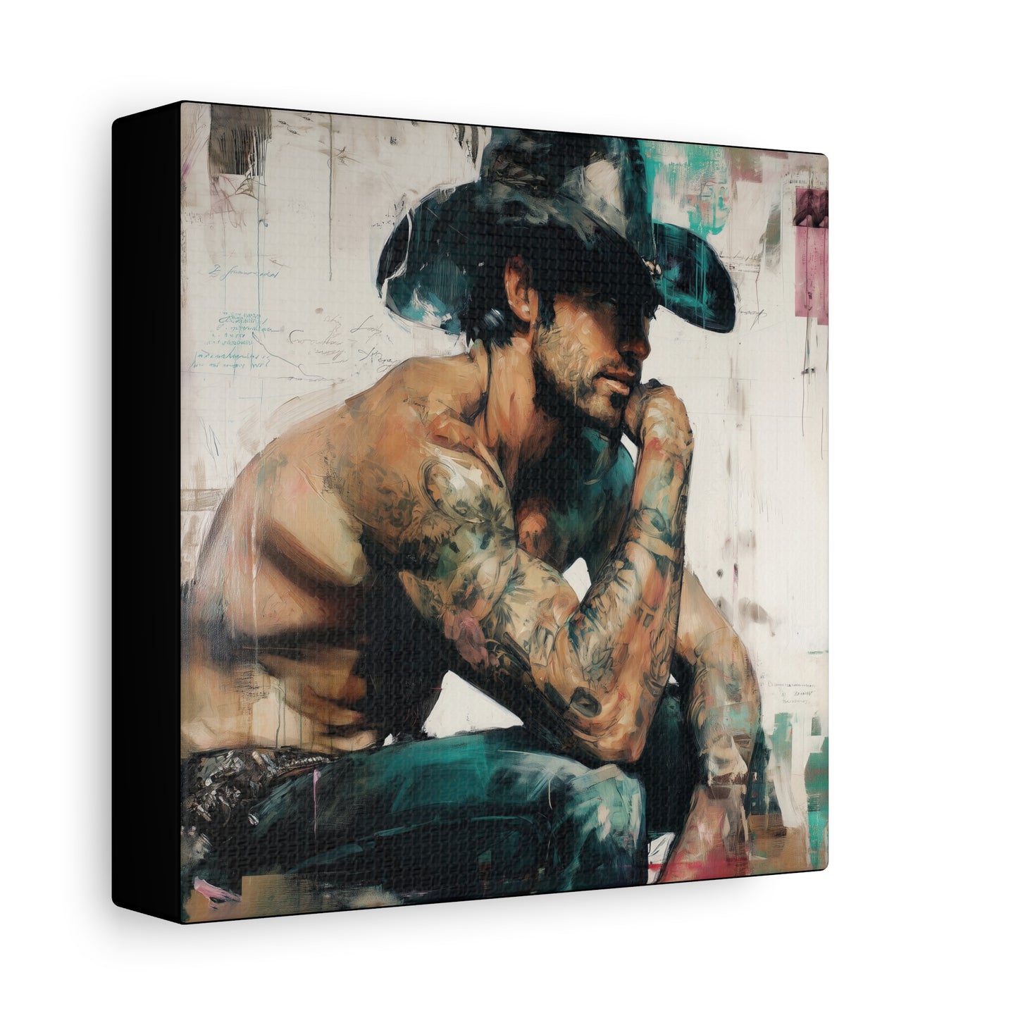 Gallery Wrapped Canvas, Wranglers and Wreckage Art Canvas, Erotic Pinup Art Canvas – Jimmy
