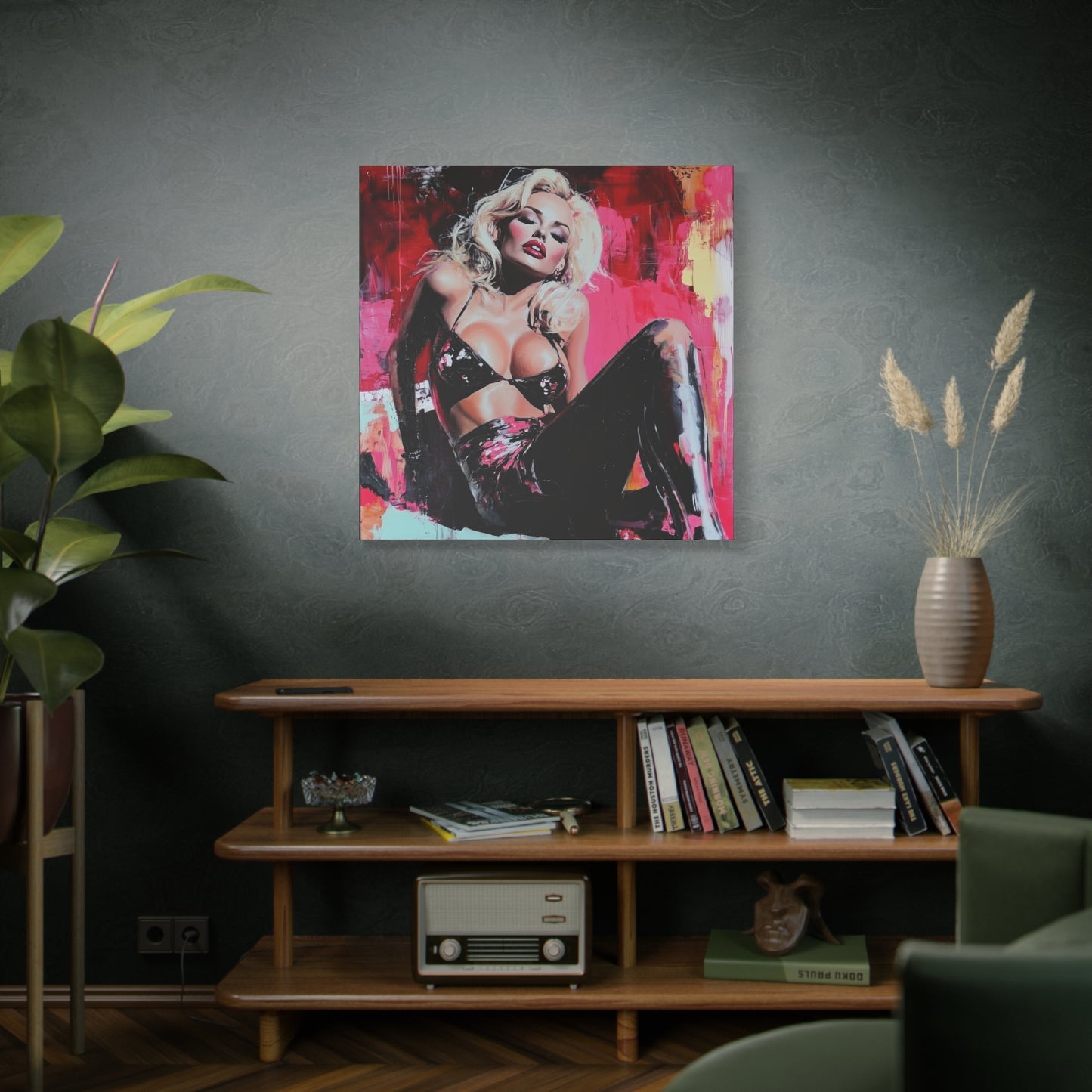 Gallery Wrapped Canvas, Guilt and Grit Adult Art Canvas, Erotic Pinup Art Canvas – Lila