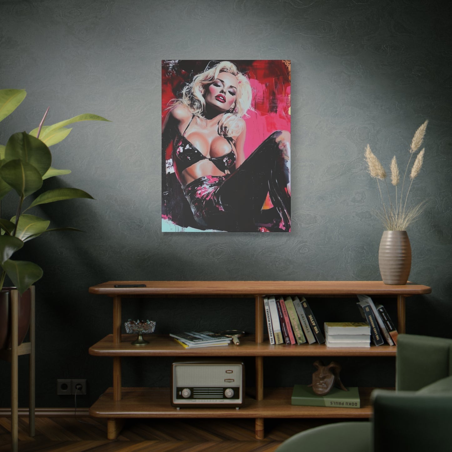 Gallery Wrapped Canvas, Guilt and Grit Adult Art Canvas, Erotic Pinup Art Canvas – Lila