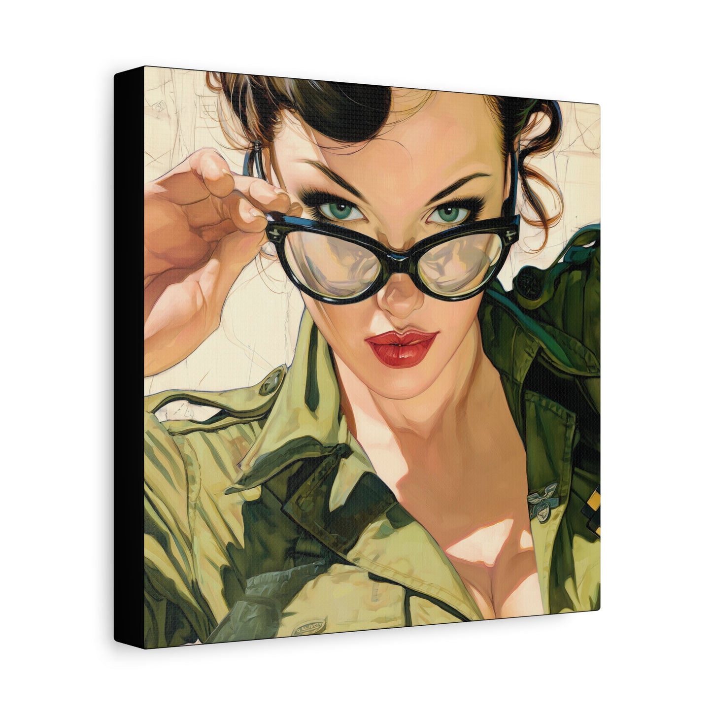 Gallery Wrapped Canvas, Liberty and Lace Art Canvas, Erotic Pinup Art Canvas – Tawney