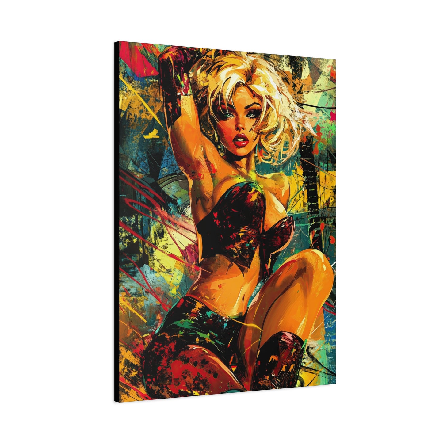 Gallery Wrapped Canvas, Guilt and Grit Adult Art Canvas, Erotic Pinup Art Canvas – Robin