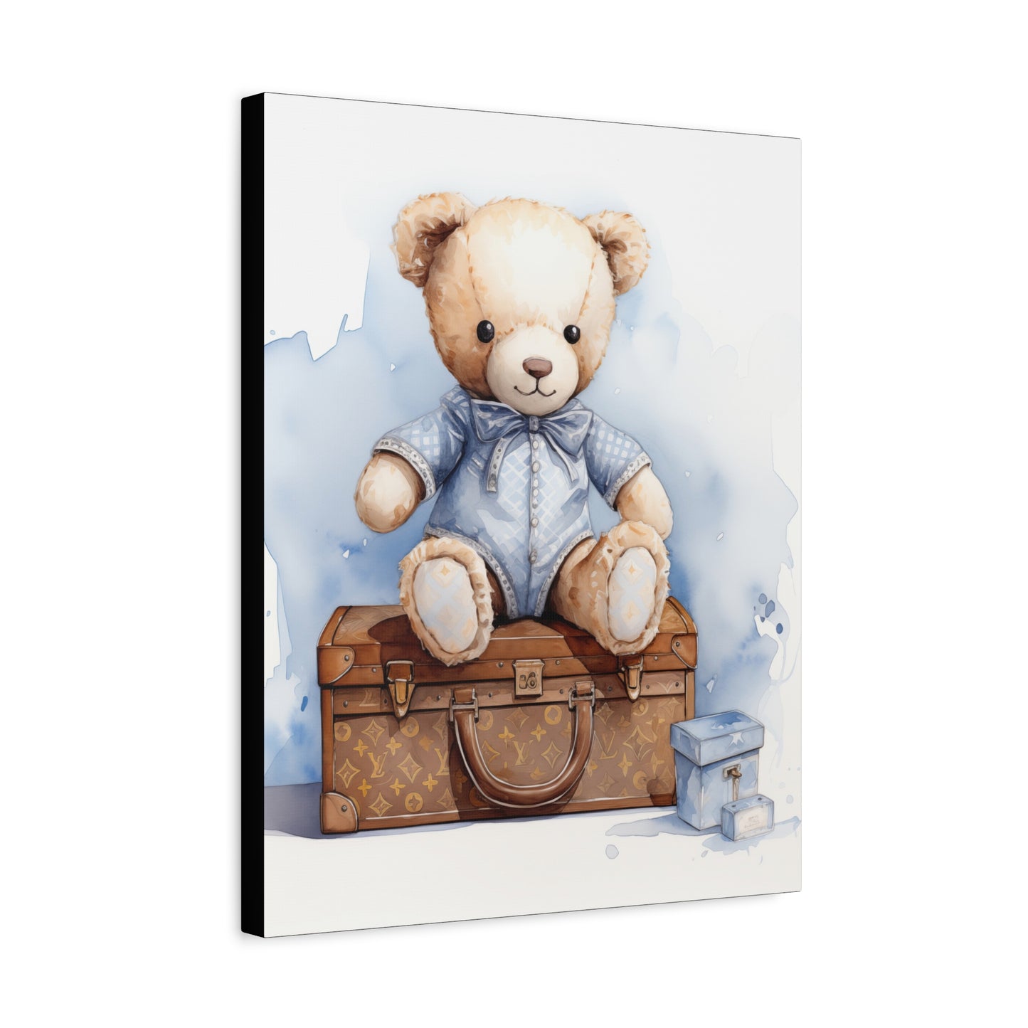 Canvas Gallery Wrap - Designer Trunk Bear Wall Art - Blu