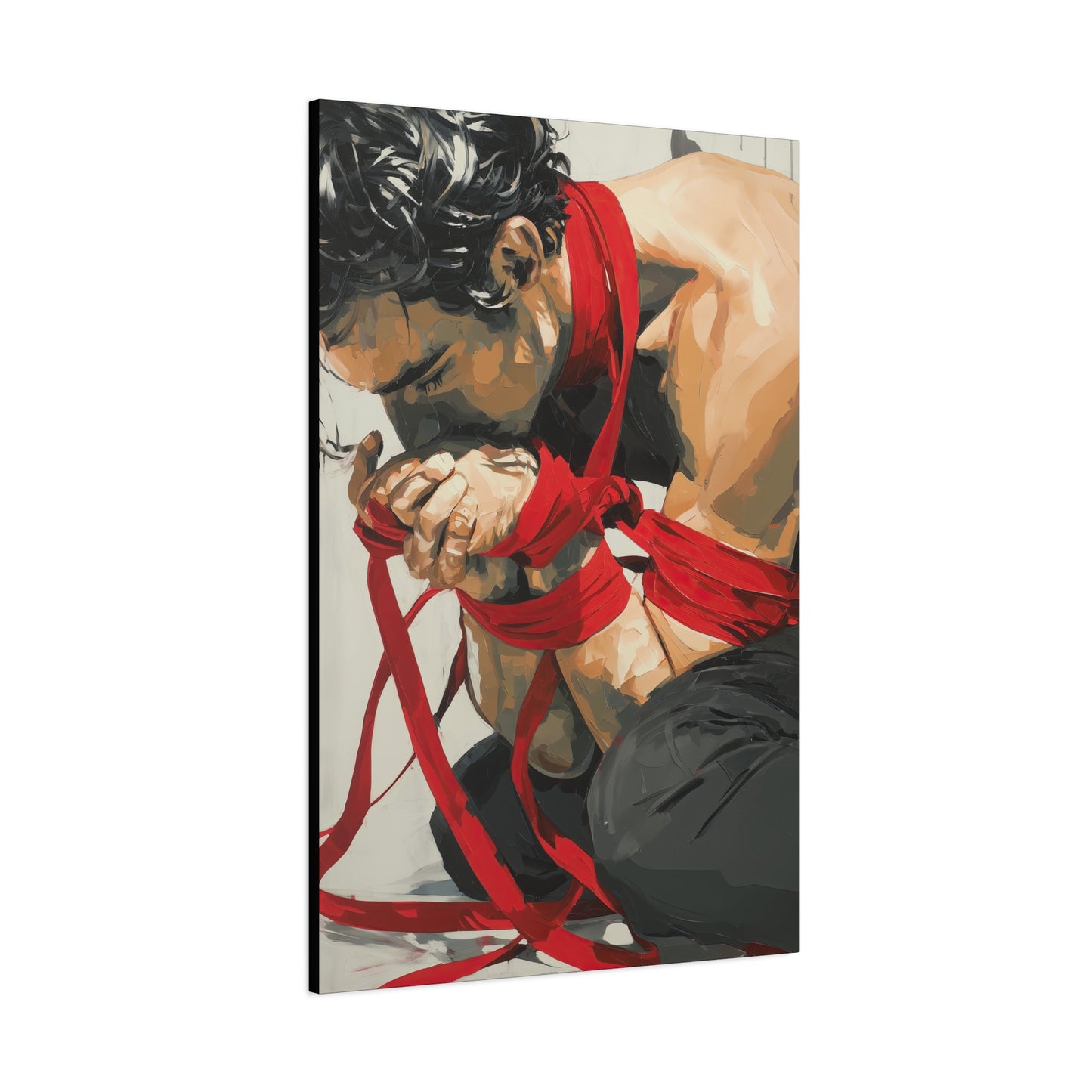 Gallery Wrapped Canvas, Ropes and Reverence Art Canvas, Erotic Shibari Art Canvas – Theo