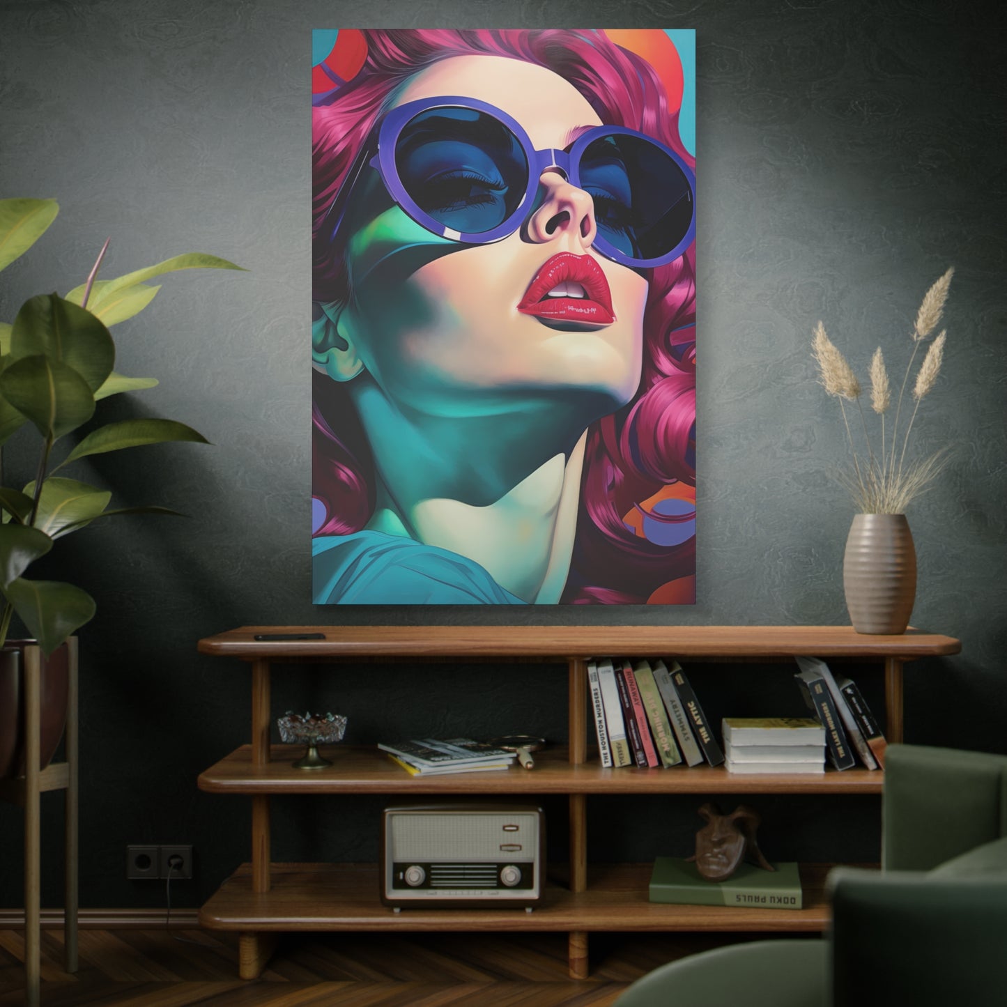 Canvas Gallery Wrapped High-Fashion Wall Art, Stylish Decor, Retro Femme Doll Pop Art – Electra