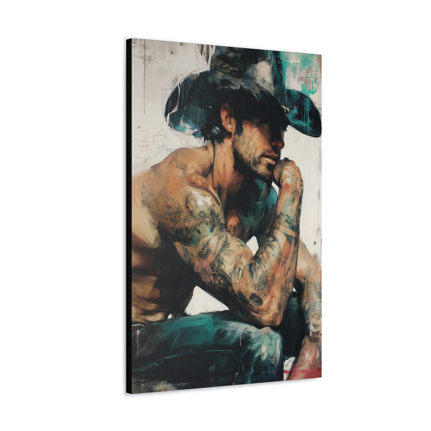 Gallery Wrapped Canvas, Wranglers and Wreckage Art Canvas, Erotic Pinup Art Canvas – Jimmy