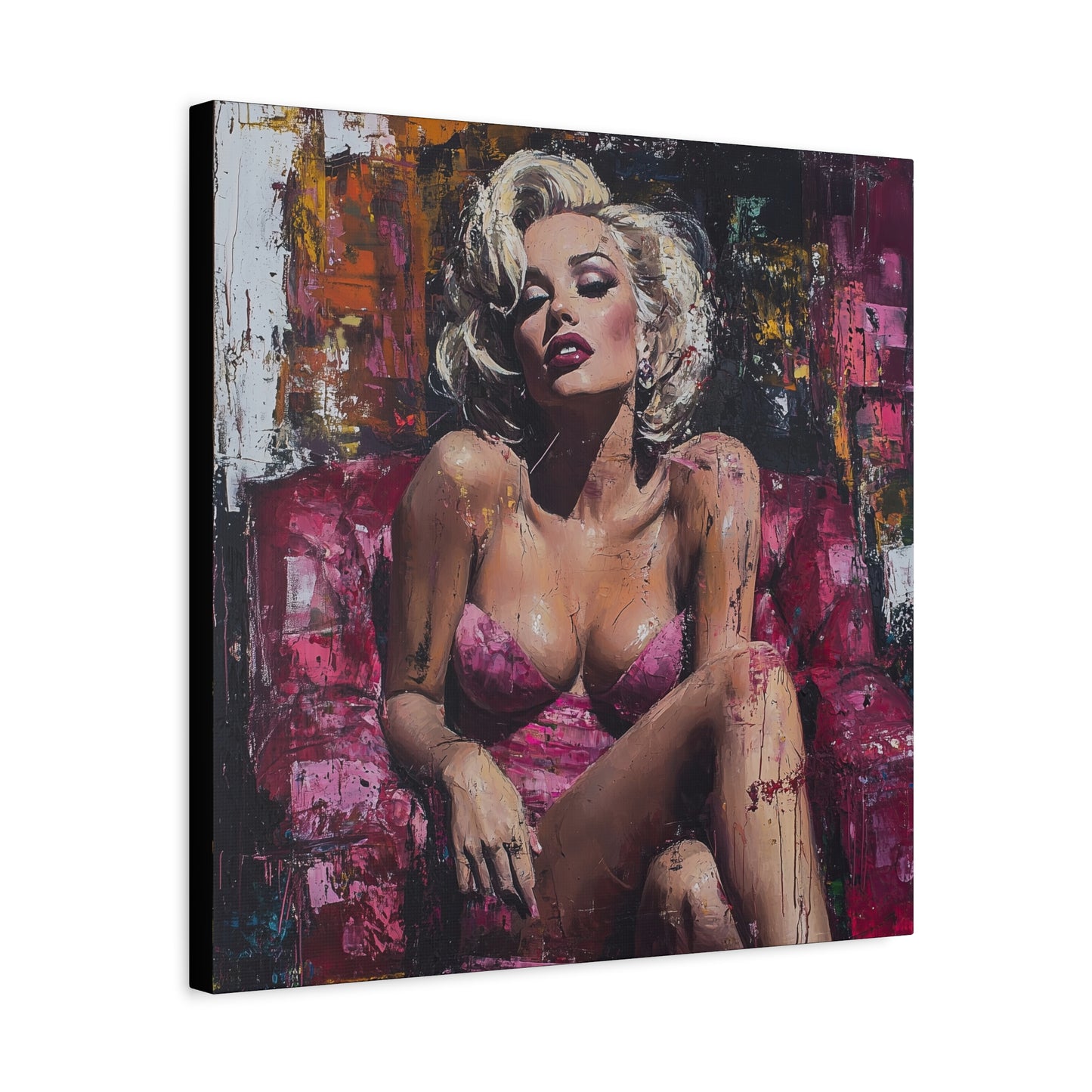 Gallery Wrapped Canvas, Guilt and Grit Art Canvas, Erotic Pinup Art Canvas – Alexis