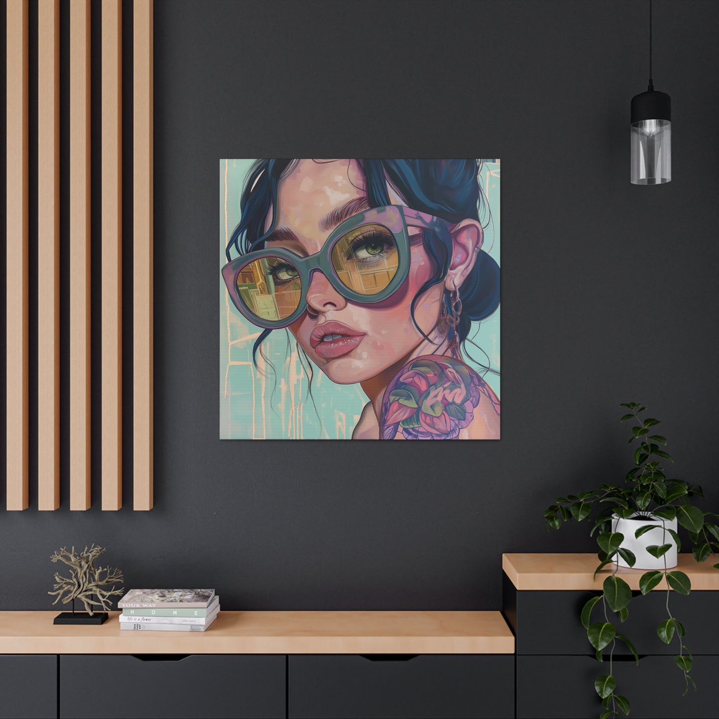 Canvas Gallery Wrap, Ladies in Lenses Wall Art, Abstract Femme Girl Art - Meg